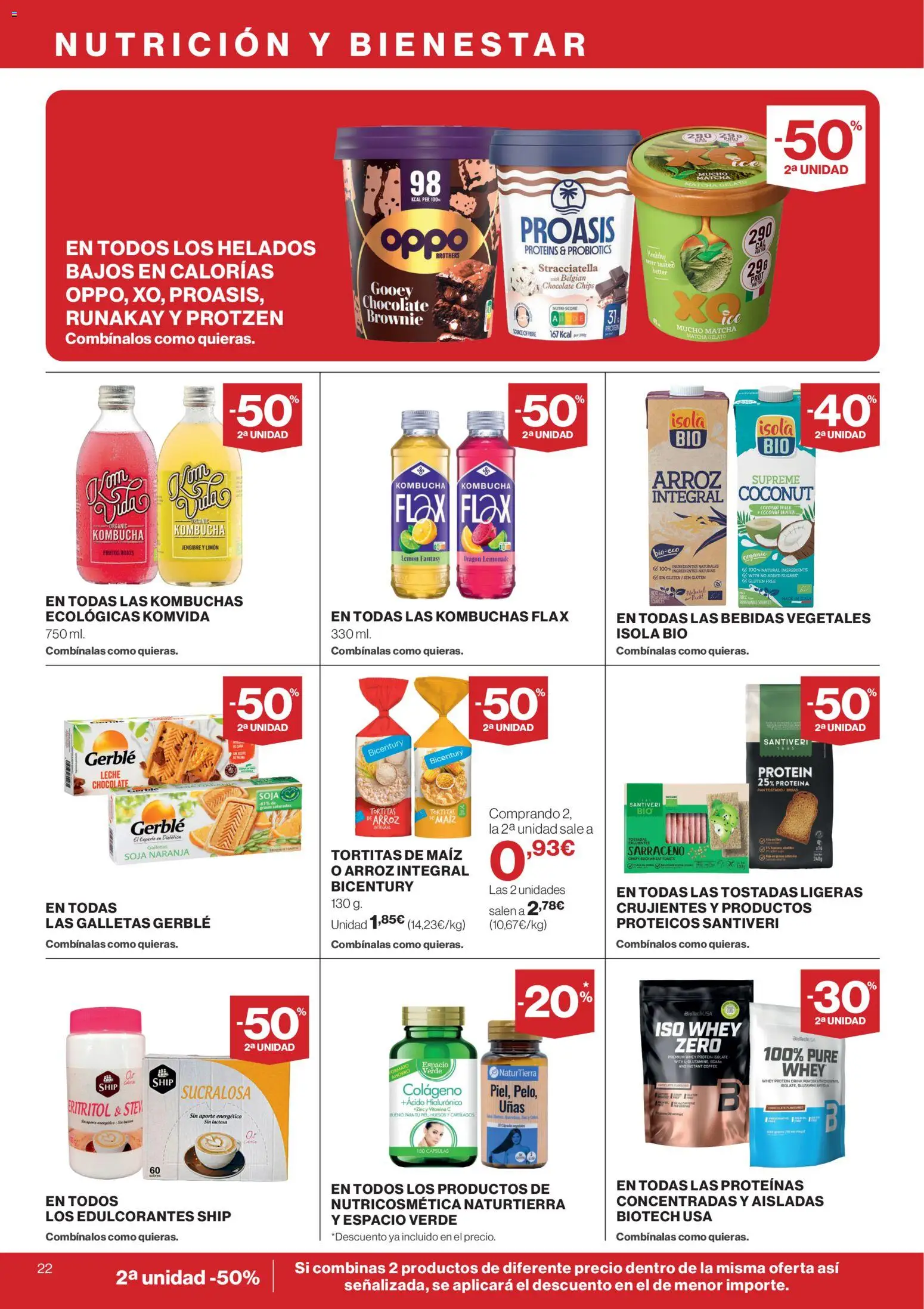El Corte Inglés ofertas │ válido desde el 09.04.2026 | Página: 22 | Productos: Leche, Chocolate, Arroz, Galletas