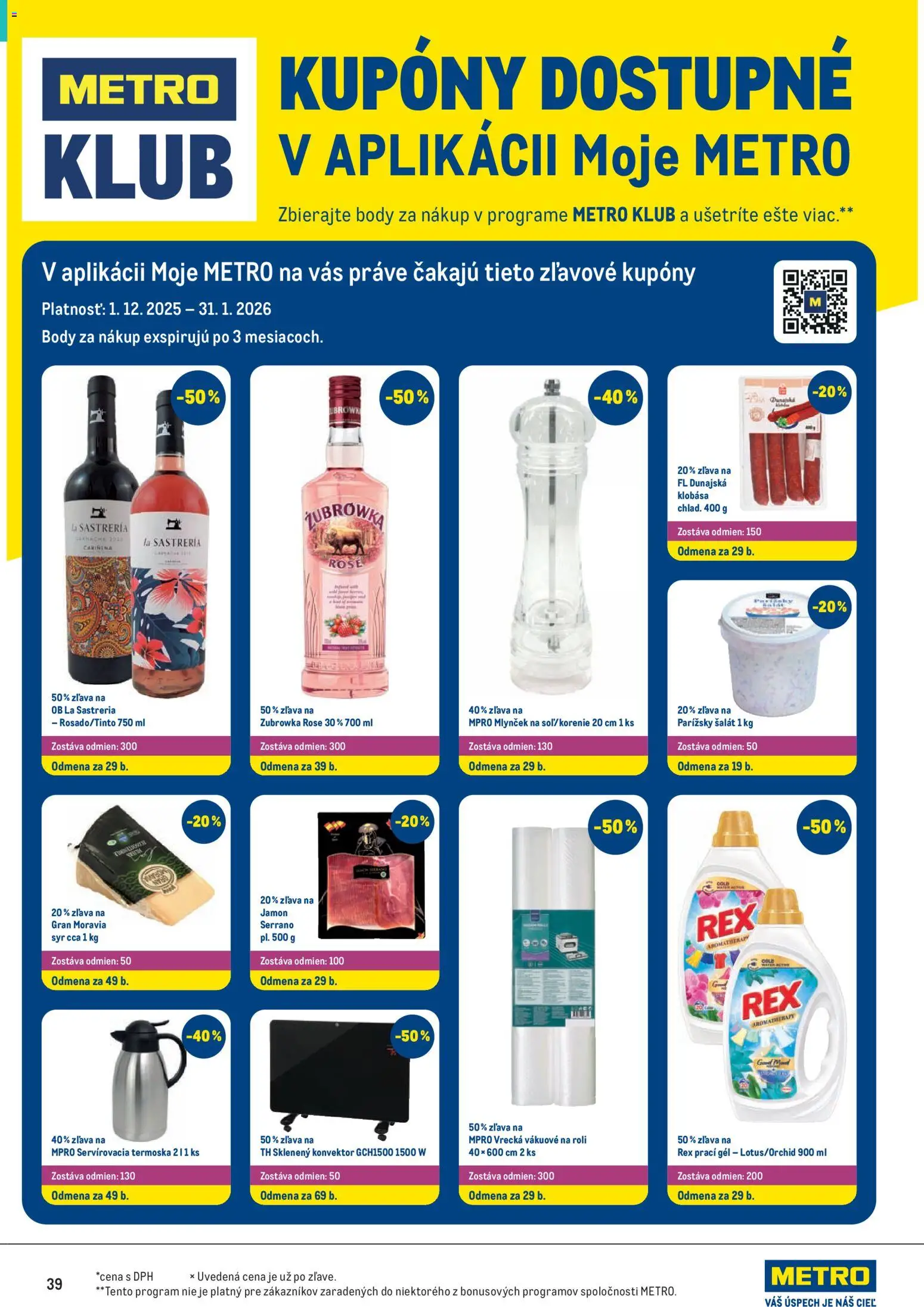 Nové Metro akcie – leták je platný od 14.01.2026 | Strana: 39 | Produkty: Syr, Klobása, Šalát, Mlynček