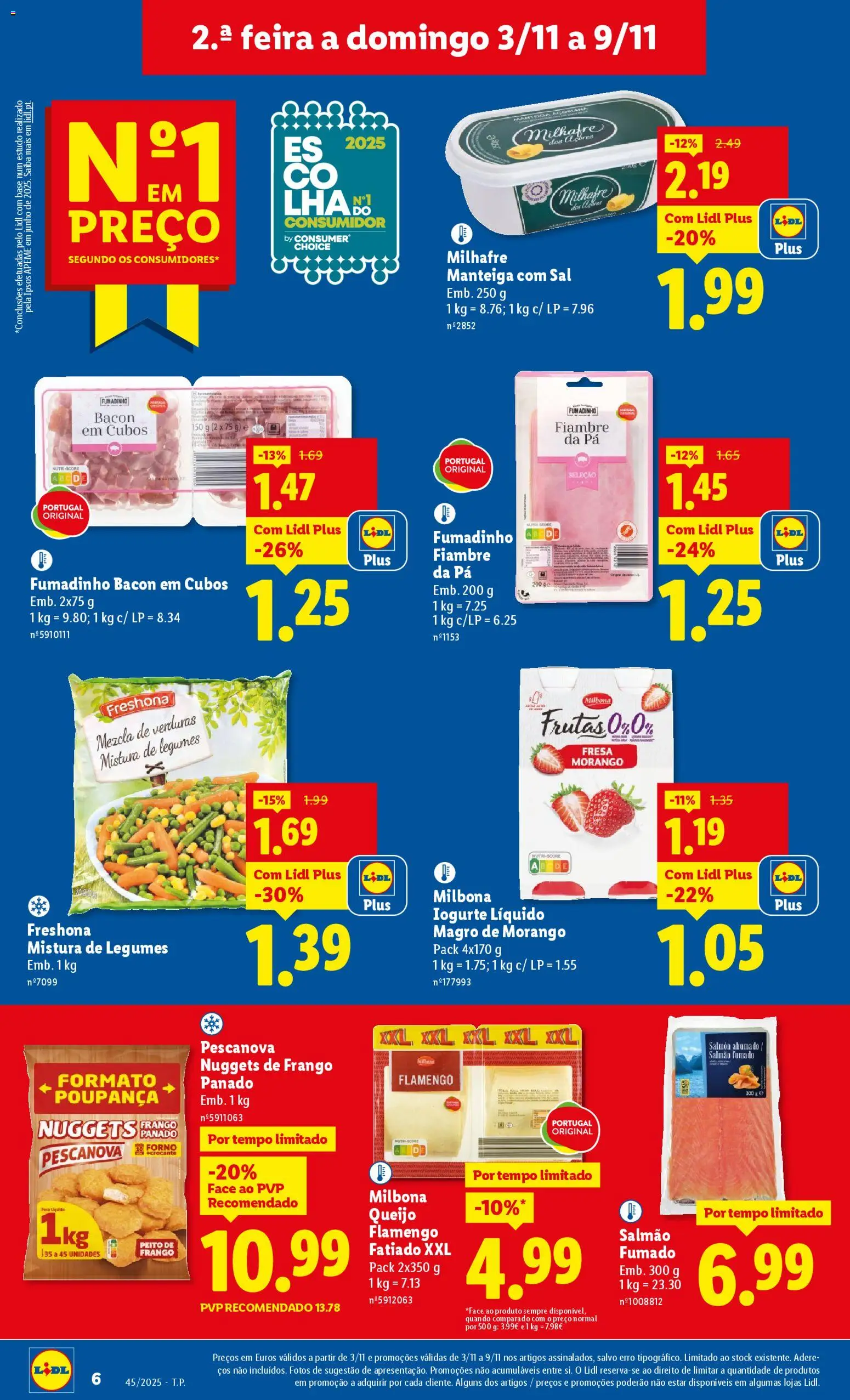 Lidl folheto │ válido de 03.11.2025 | Página: 6 | Produtos: Forno, Salmão, Queijo, Milho