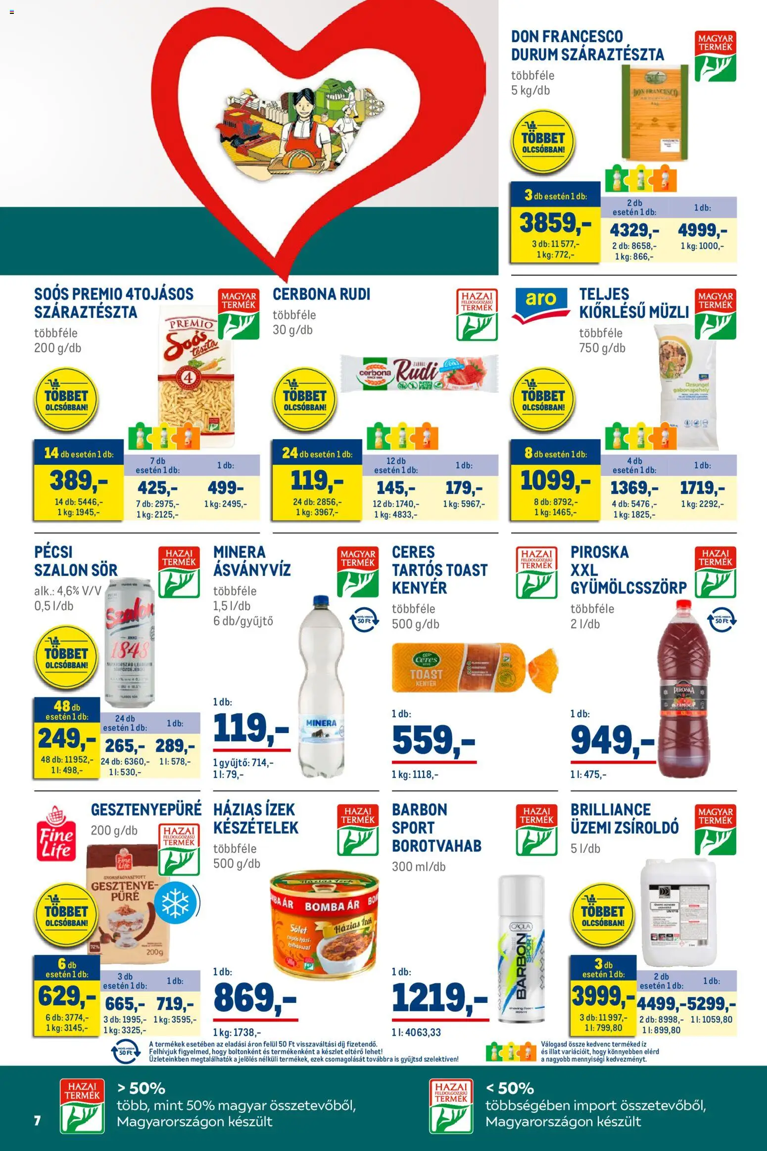 Metro akciós ujság - amely érvényes a következő dátumtól: 02.11.2025 | Oldal: 7 | Termékek: Készételek, Sólet, Kenyér, Száraztészta