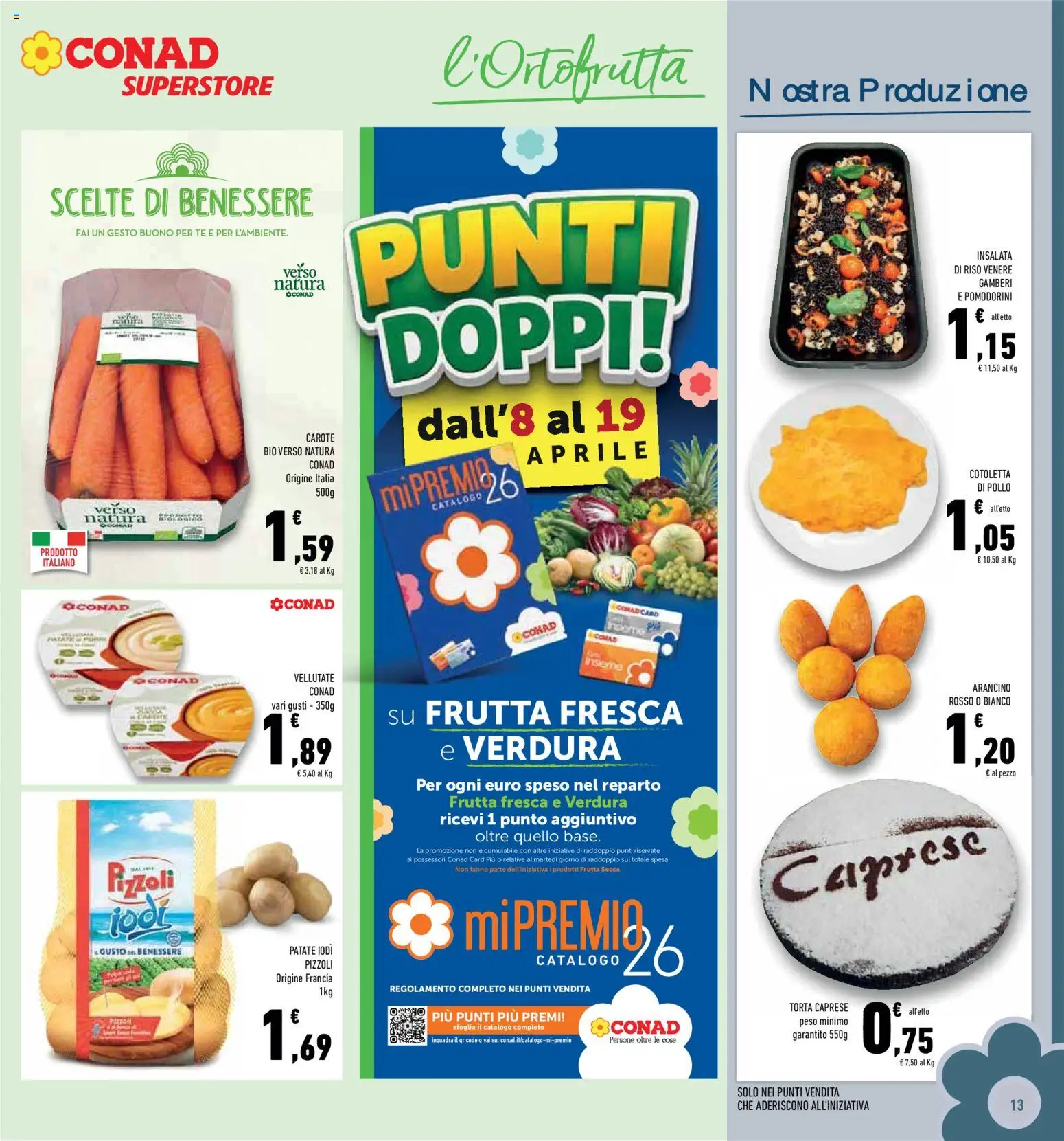 Volantino Conad del 08.04.2026 | Pagina: 13 | Prodotti: Pollo, Gamberi, Frutta, Insalata di riso