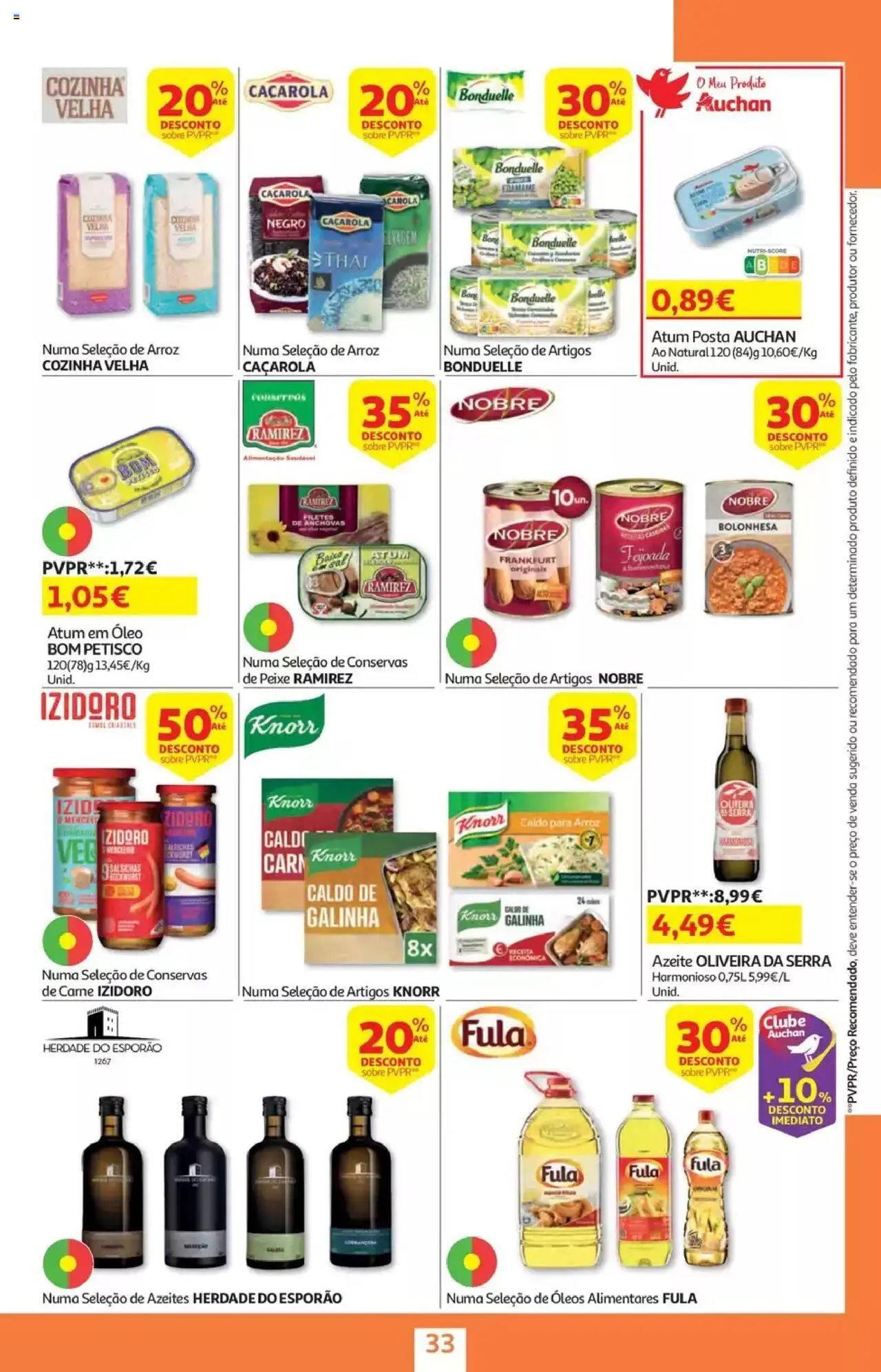 Auchan - Folheto Viagem e Praia │ válido de 02.06.2025 | Página: 33 | Produtos: Azeite, Arroz, Peixe, Carne