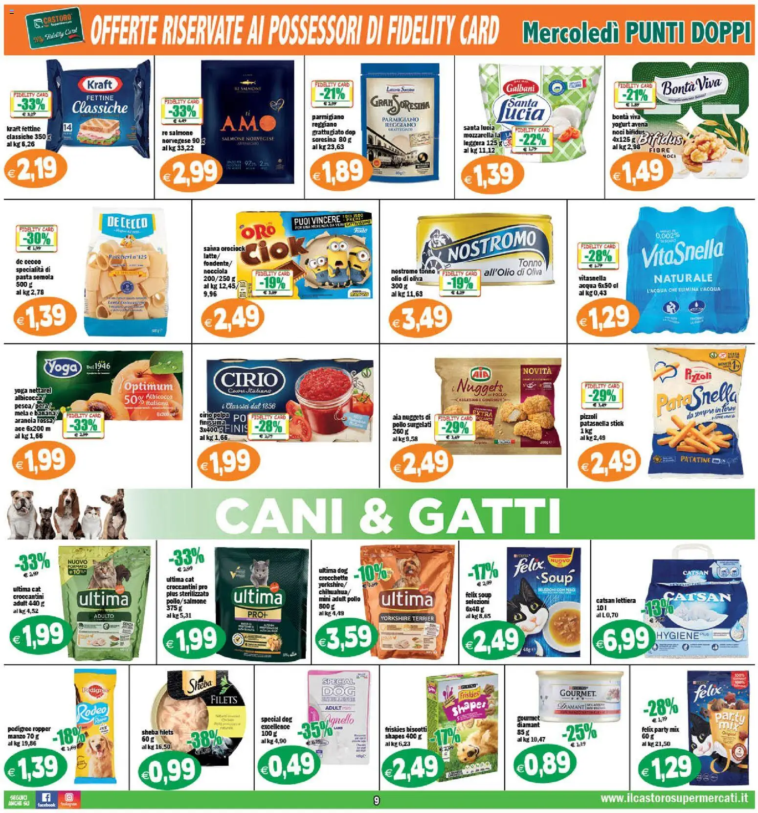 Volantino Il Castoro del 18.11.2025 | Pagina: 9 | Prodotti: Patatine, Nuggets, Latte, Noci