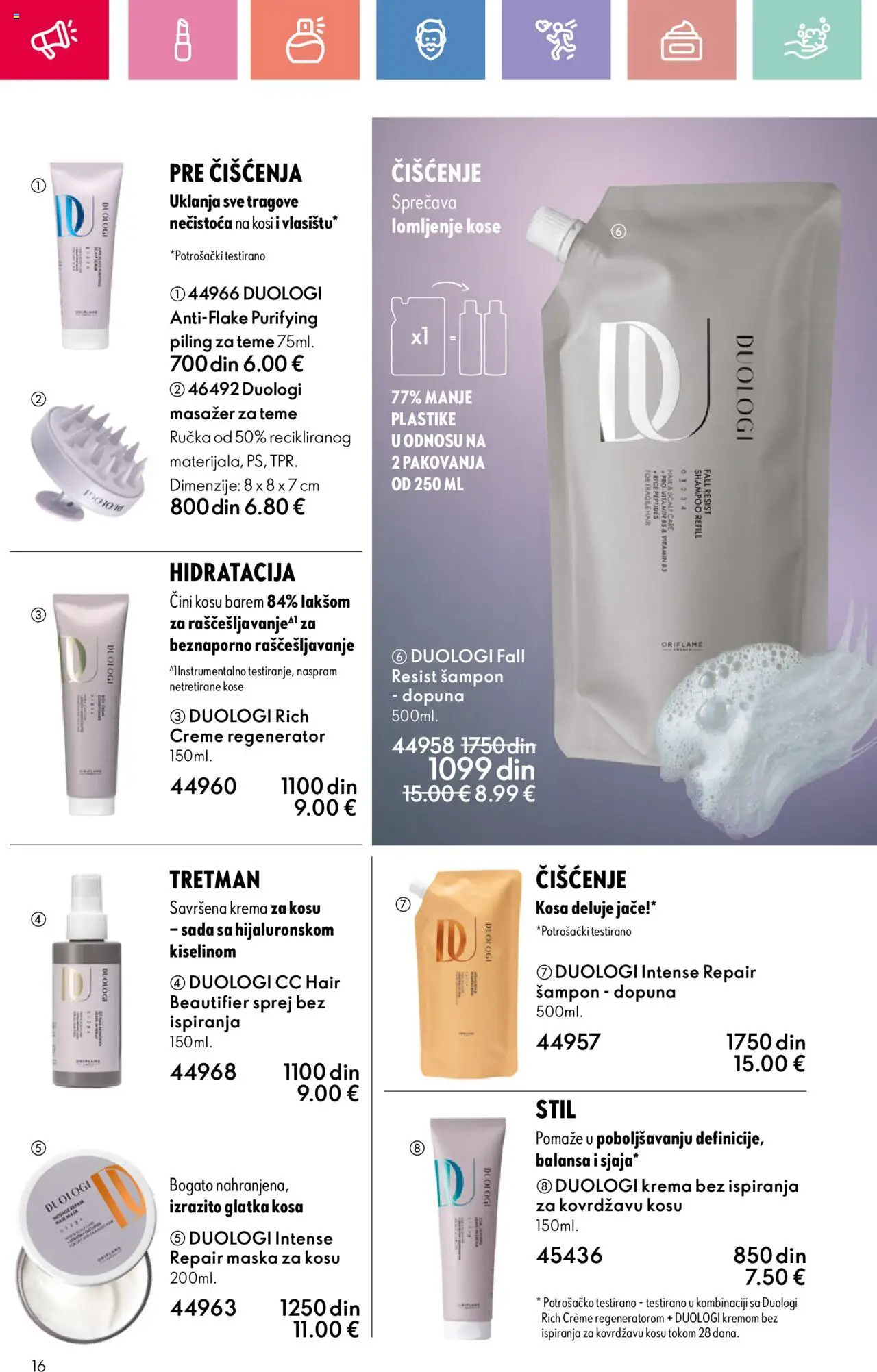 Oriflame katalog - važi od 03.08.2025 | Strana: 16 | Proizvode: Šampon, Krema, Maska, Piling