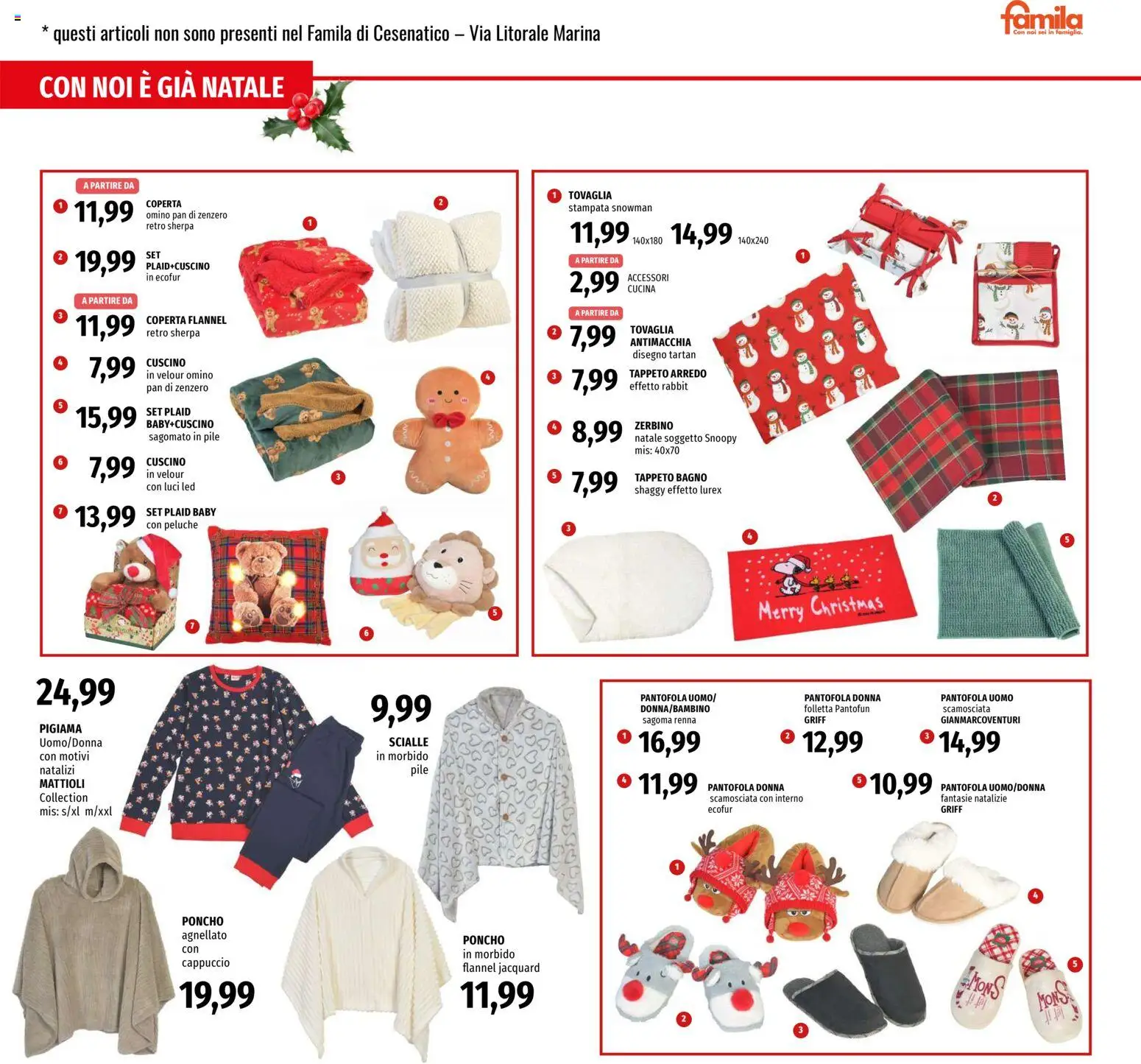Volantino Famila del 27.11.2025 | Pagina: 27 | Prodotti: Peluche, Cappuccio, Tappeto, Zerbino