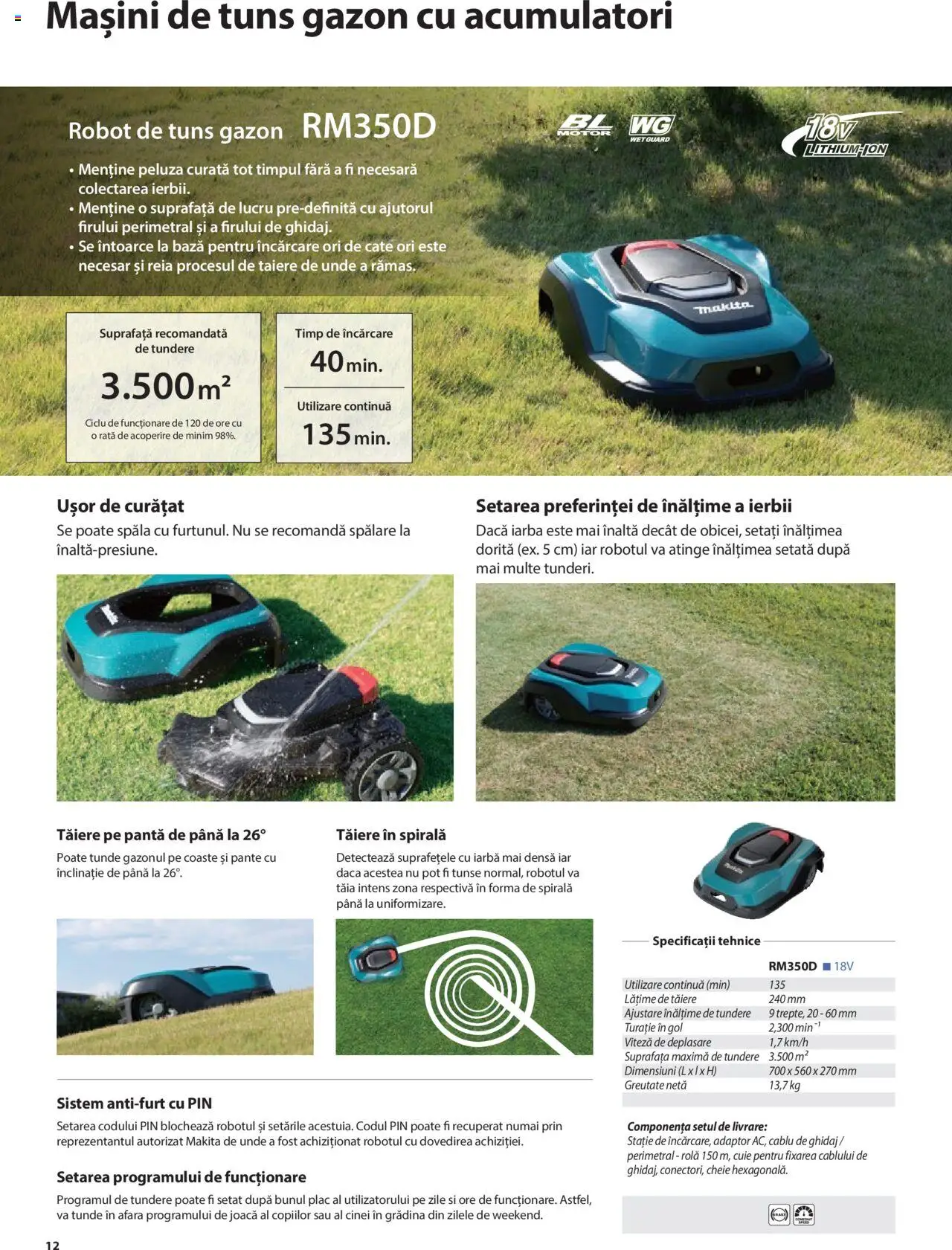 Makita catalog - Mașini de Grădină – valabil de la 08.01.2025 | Pagină: 12 | Produse: Cablu, Adaptor, Robot, Rață