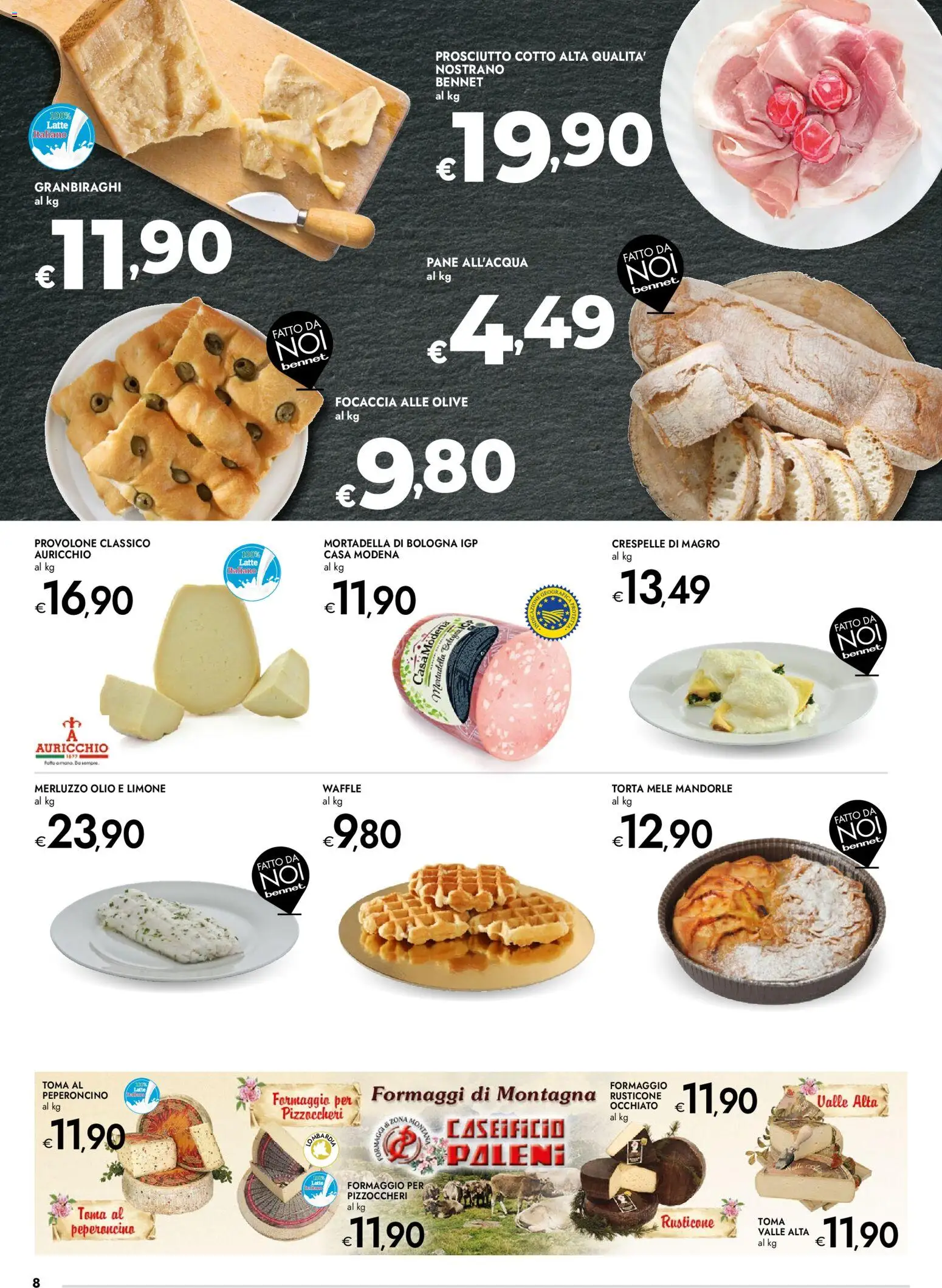 Volantino bennet del 07.04.2026 | Pagina: 8 | Prodotti: Pane, Formaggio, Limone, Mandorle