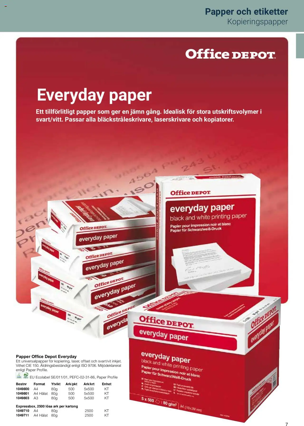 Office Depot reklamblad aktuell från 15.02.2024 | Sida: 9 | Produkter: Papper, Kopieringspapper, Kartong
