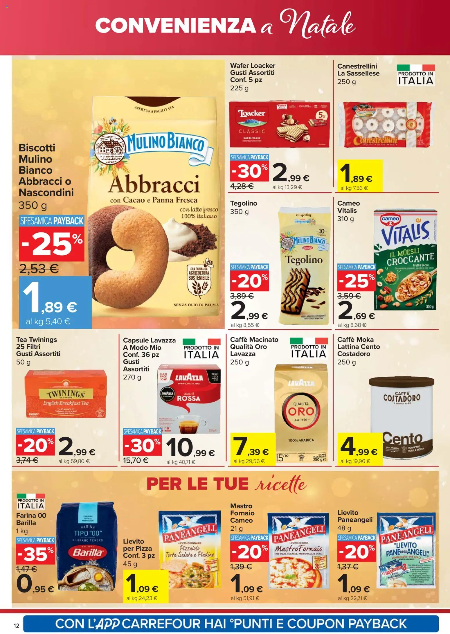 Volantino Carrefour del 18.12.2025 | Pagina: 12 | Prodotti: Muesli, Birra, Latte, Olio