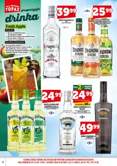 Topaz Gazetka alkoholowa od 01.07.2025 | Strona: 6 | Produkty: Żubrówka czarna, Sprite, Krupnik wódka, Alkohol
