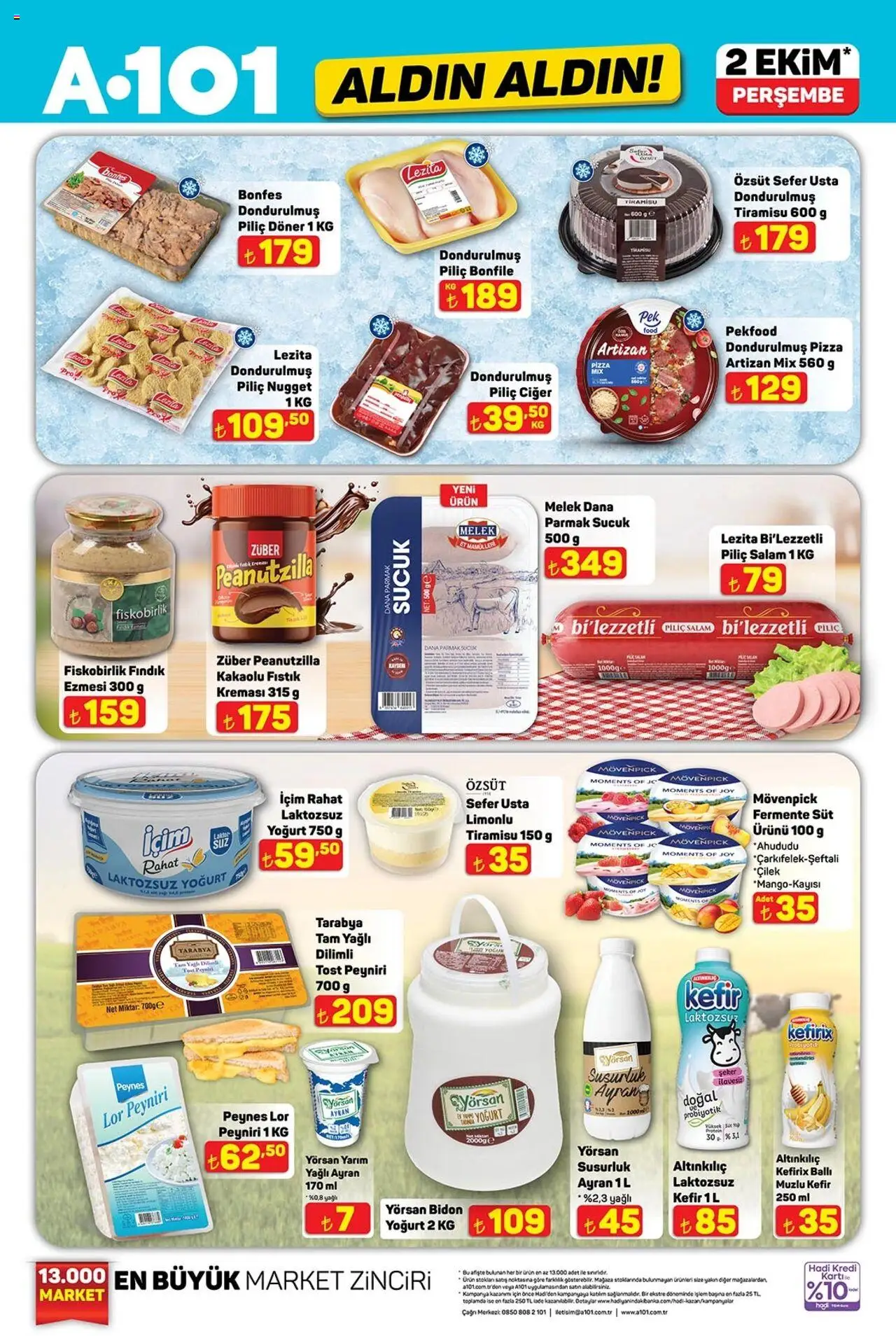 A101 Katalog Aldın Aldın - 02.10.2025 tarihinden itibaren geçerlidir | Sayfa: 1 | Ürünler: Döner, Süt, Çilek, Piliç