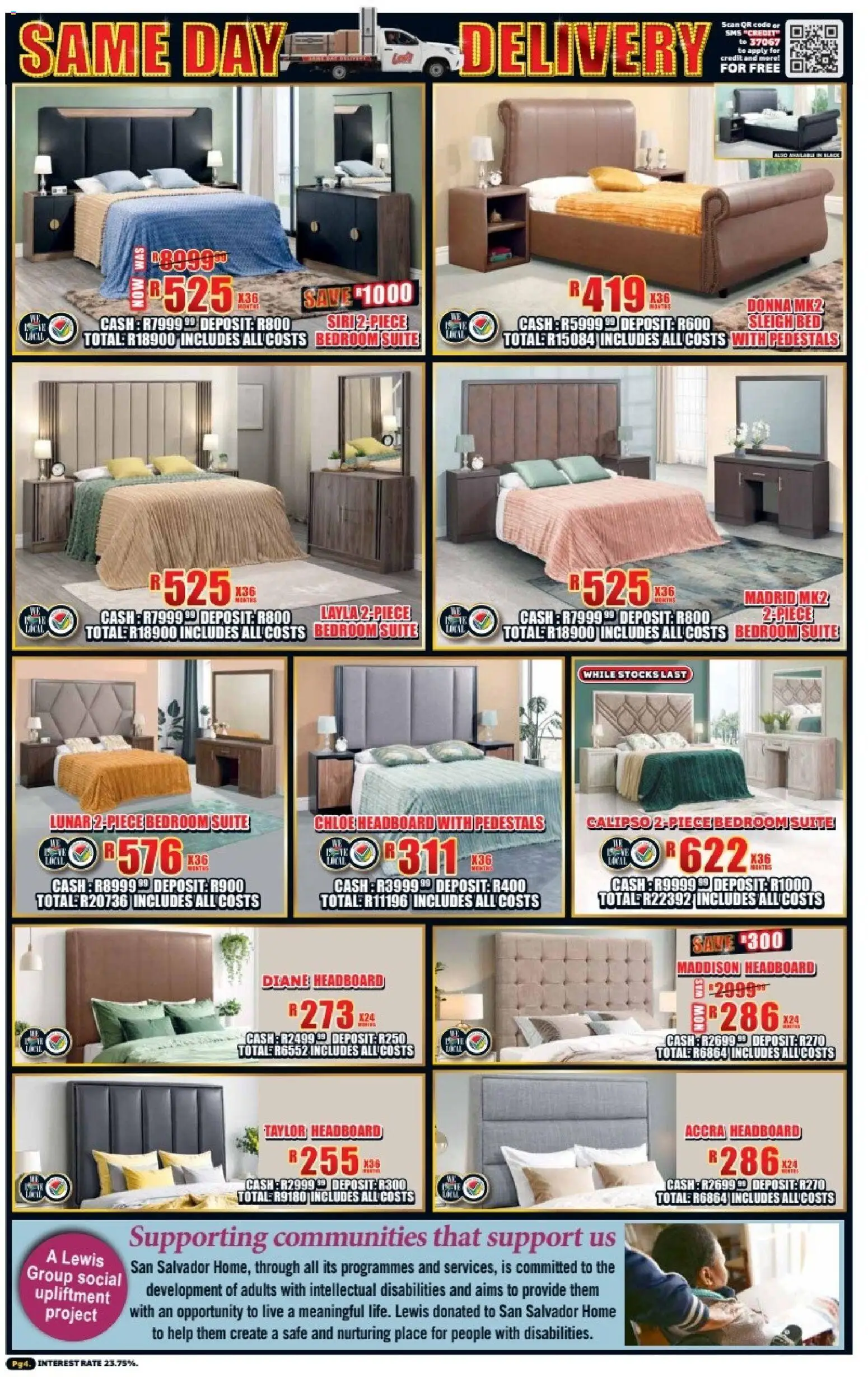 New Lewis Stores catalogue – valid from 05.01.2026 | Page: 4 | Products: Headboard, Bed