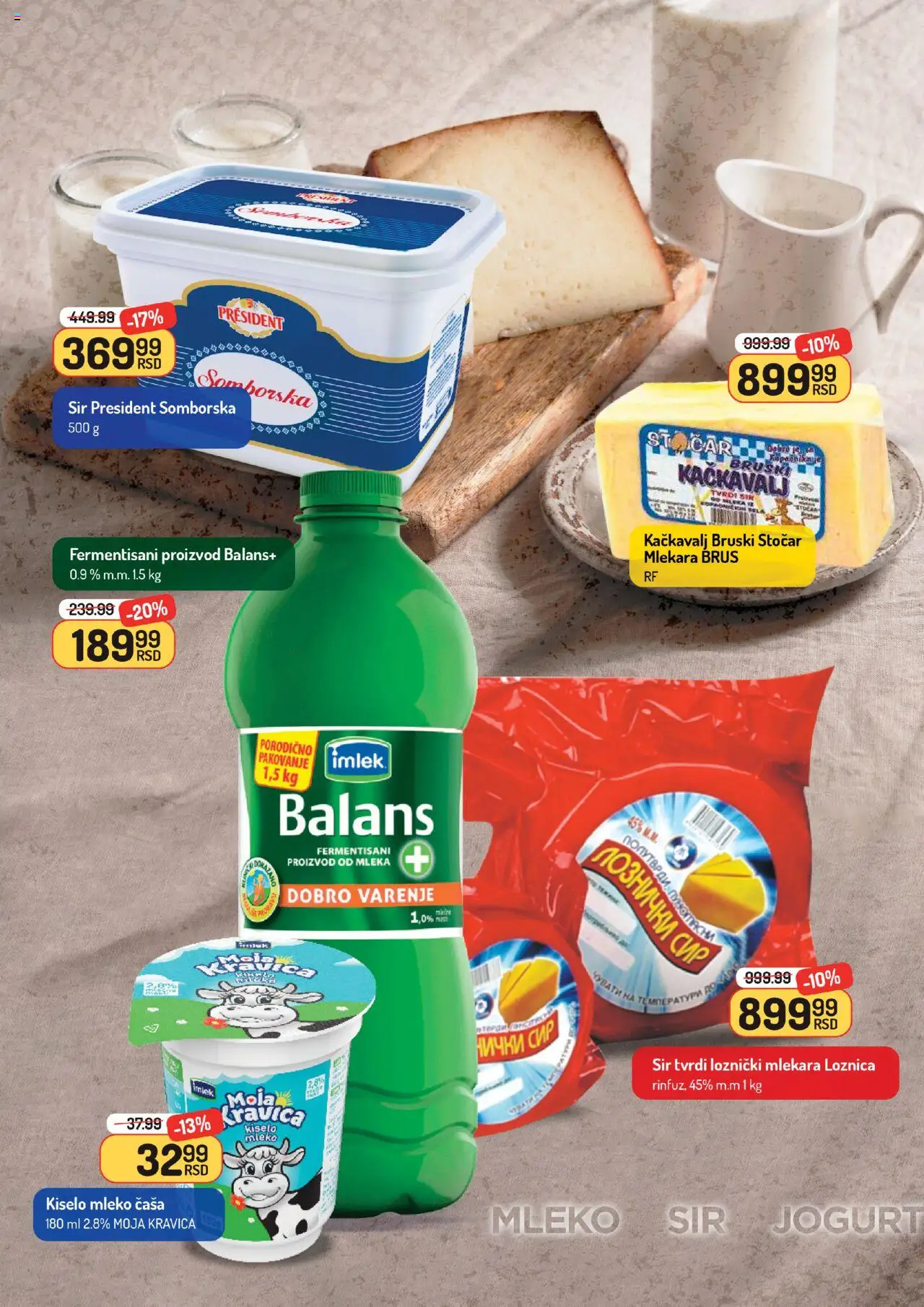 Aman katalog - važi od 20.06.2025 | Strana: 6 | Proizvode: Kiselo mleko, Moja kravica, Pakovanje, Sir