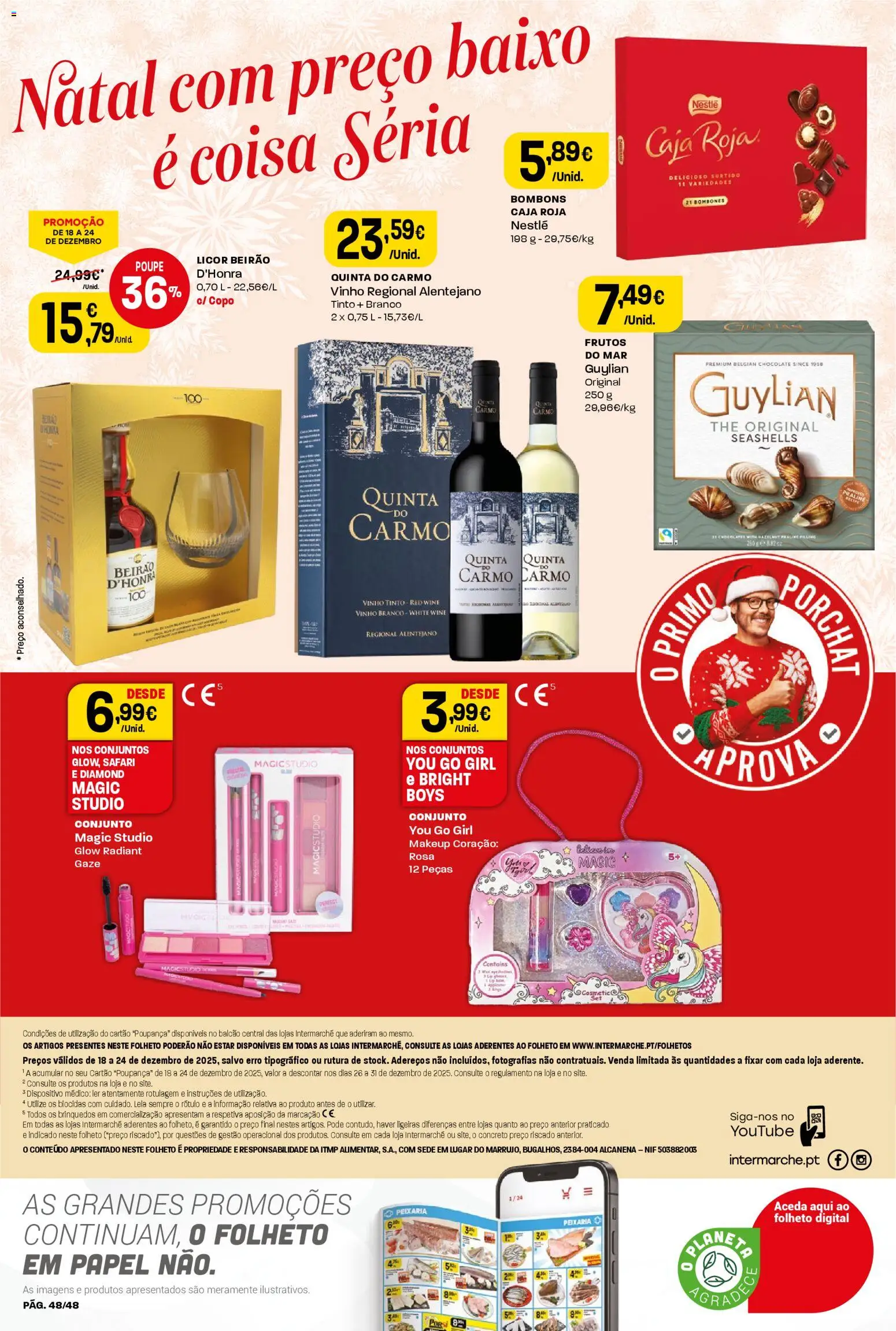 Intermarché folheto │ válido de 18.12.2025 | Página: 48 | Produtos: Licor, Nestlé, Chocolate, Vinho tinto