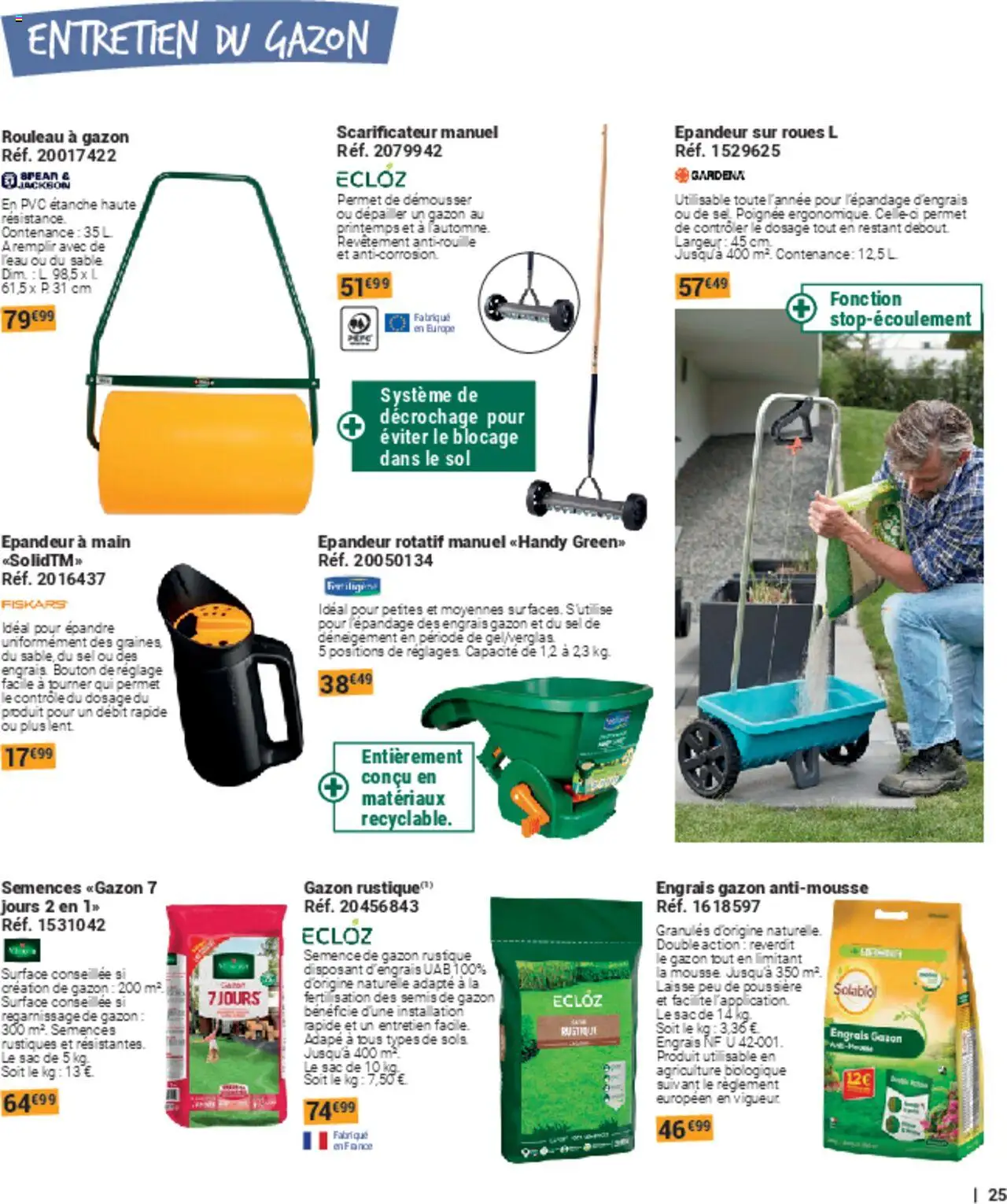  | Page: 25 | Produits: Mousse, Rouleau, Sel, Gazon