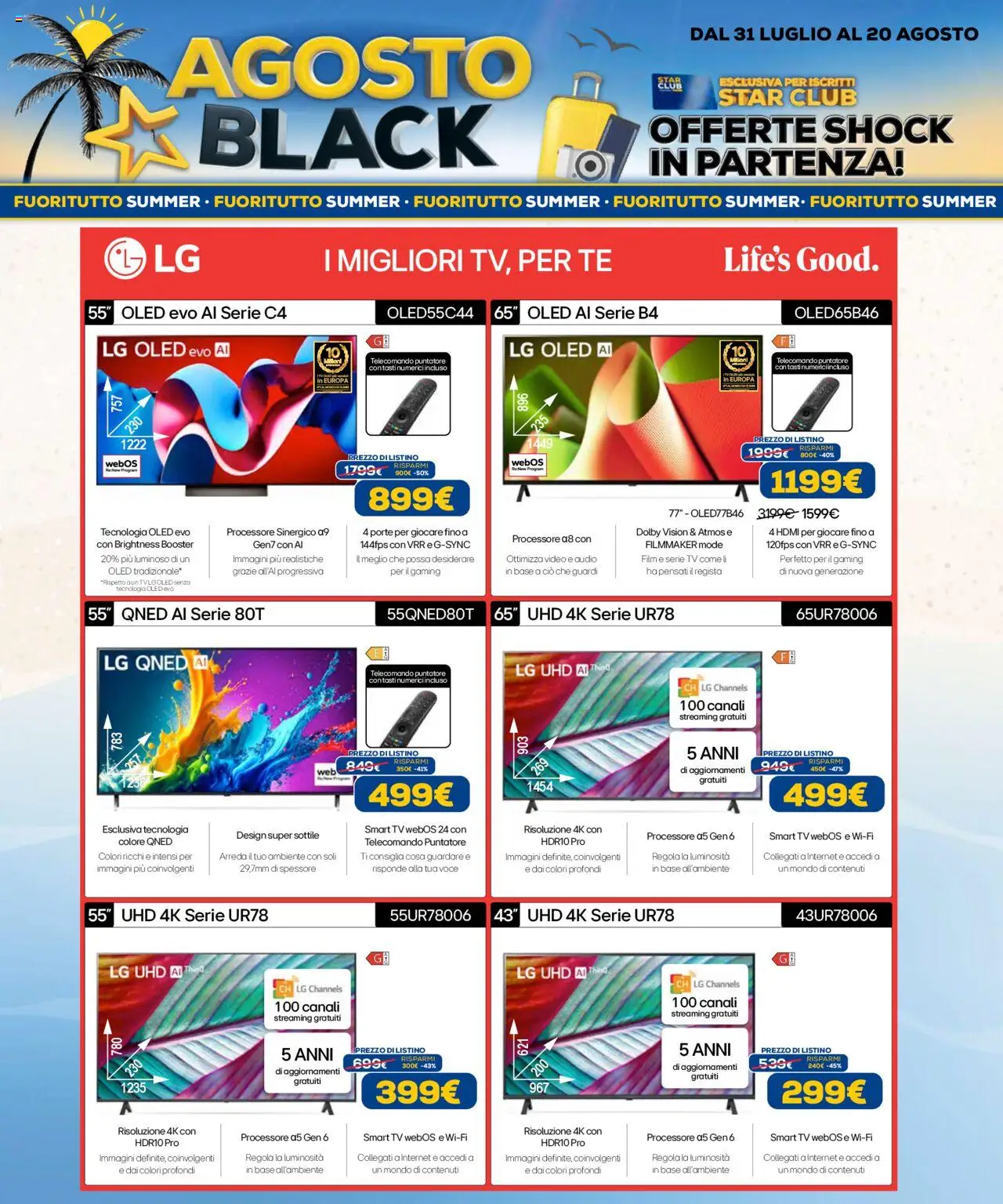 Volantino Euronics del 31.07.2025 | Pagina: 20 | Prodotti: Telecomando, smart TV, TV, Audio