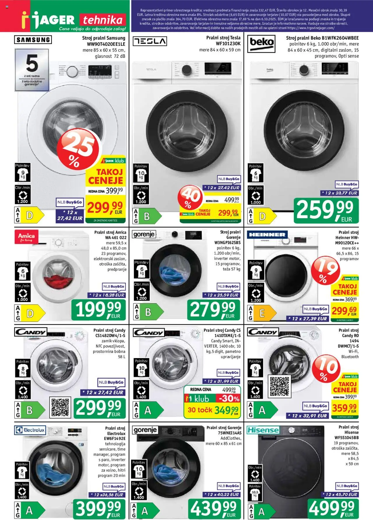 Novi Jager katalog ponudbe – veljaven od 15.10.2025 | Stran: 11 | Izdelki: Pralni stroj, Teza