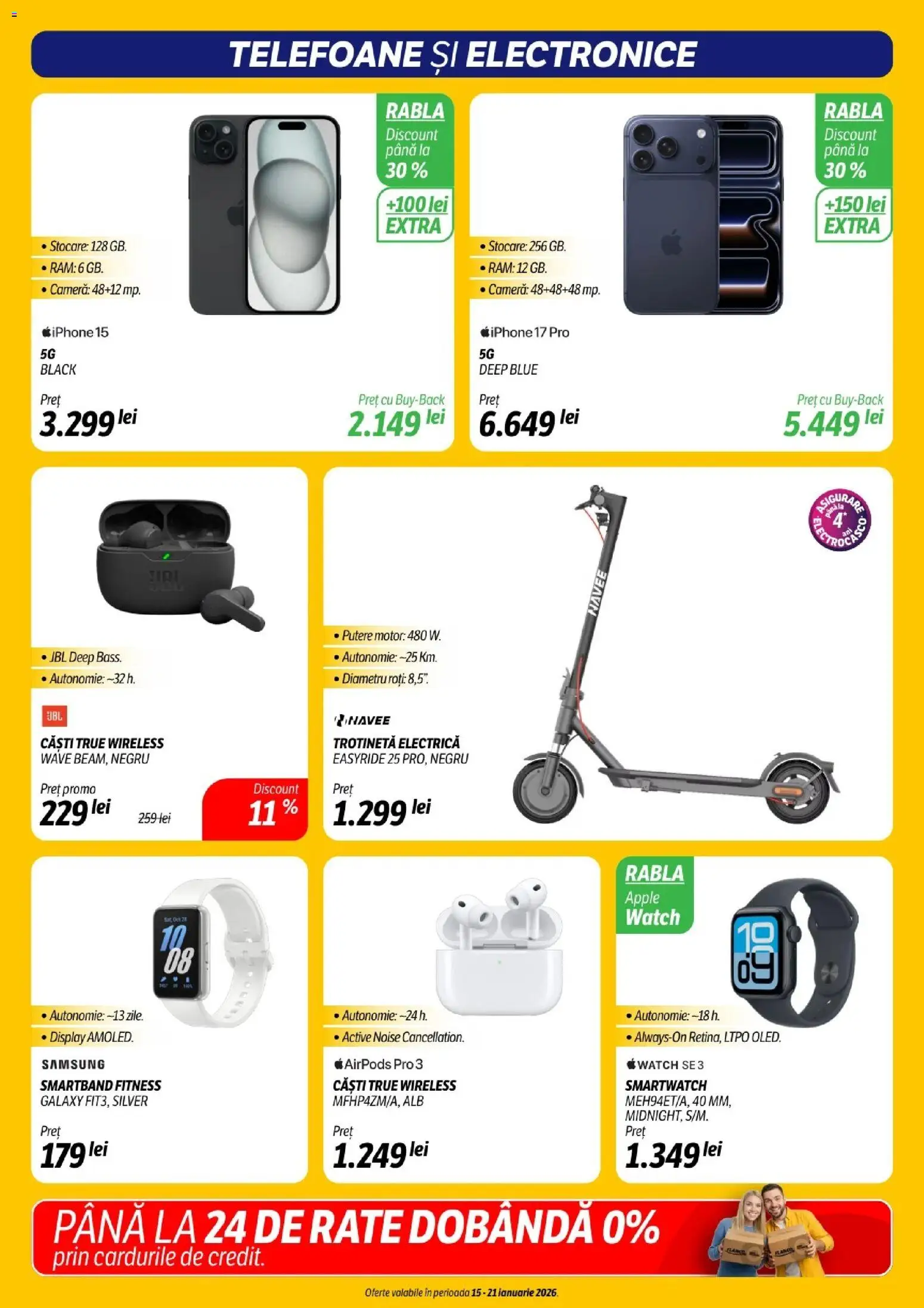 Noul catalog Flanco – valabil de la 15.01.2026 | Pagină: 10 | Produse: Trotinetă electrică, Căști, Cameră, Smartwatch