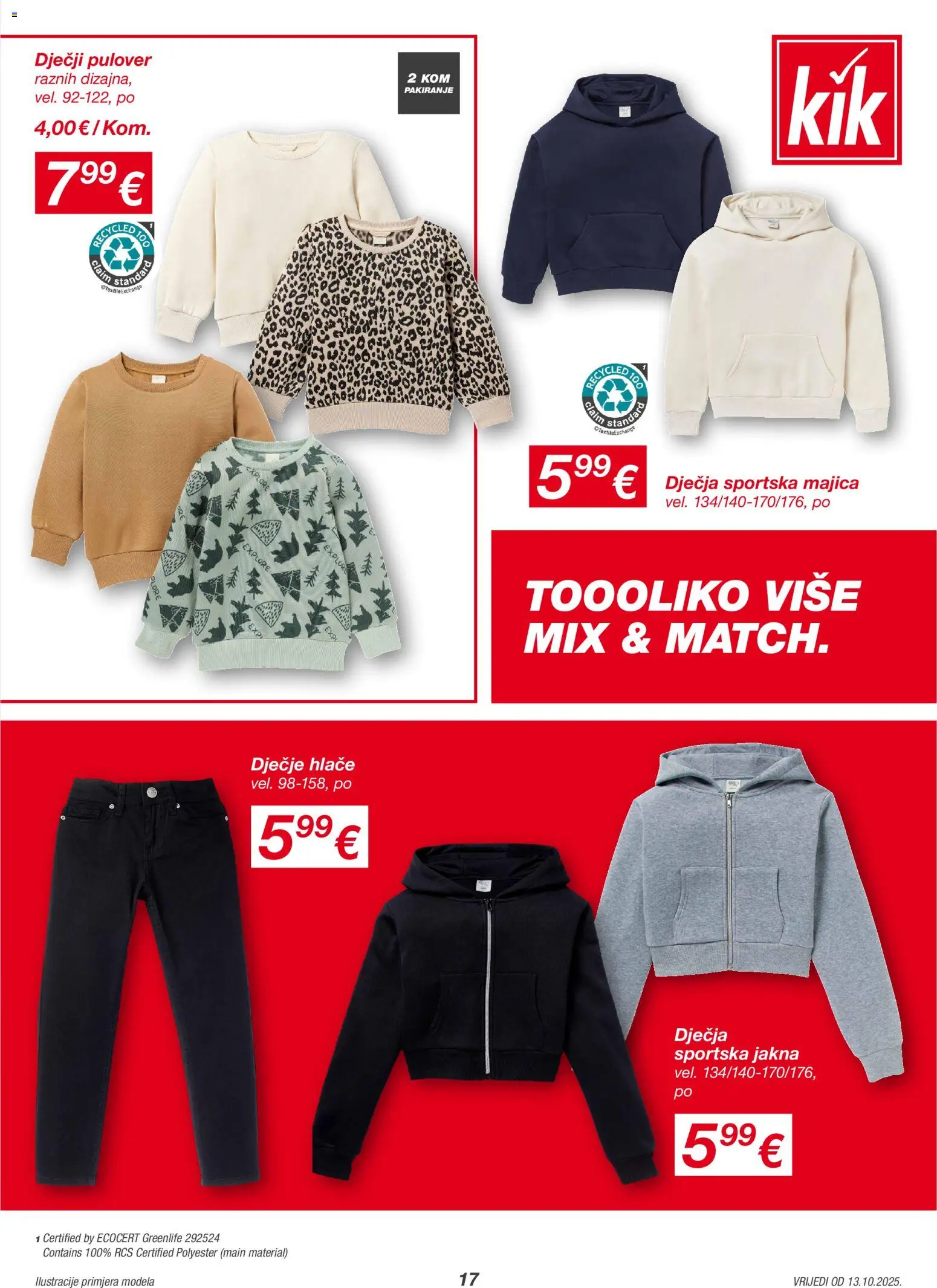 Kik katalog | vrijedi od 13.10.2025 | Stranica: 17 | Proizvodi: Majica, Jakna, Hlače