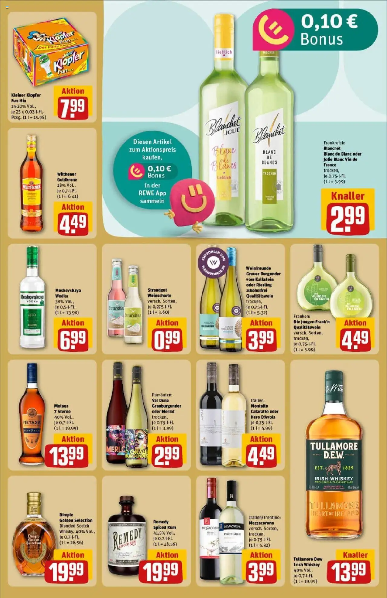 Rewe prospekt Lübeck	 - gültig ab dem 27.07.2025 | Seite: 19 | Produkte: Whisky, Merlot, Metaxa, Vodka