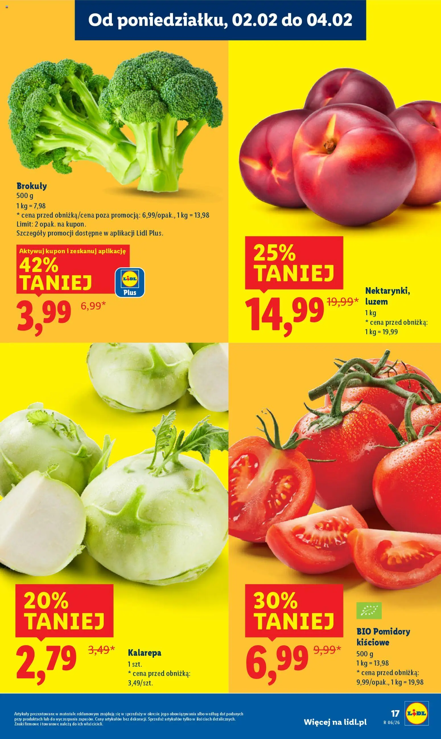 Lidl Gazetka od 02.02.2026 | Strona: 17 | Produkty: Kalarepa, Pomidory