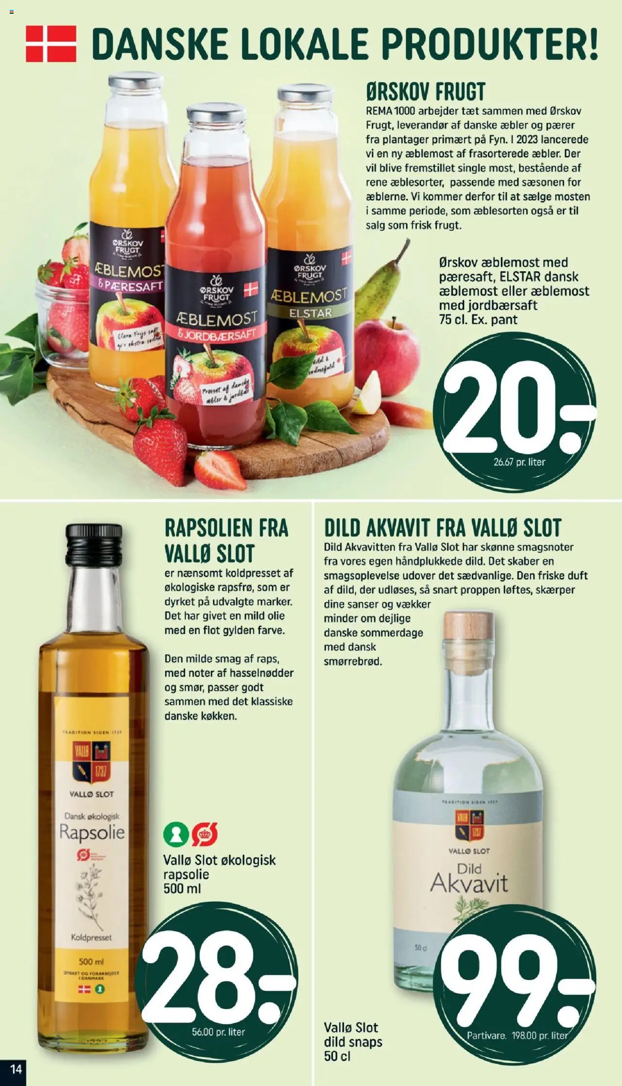 Rema 1000 Tilbudsavis gyldig fra 06.07.2025 | Side: 14 | Produkter: Olie, Æbler, Jordbær, Hasselnødder