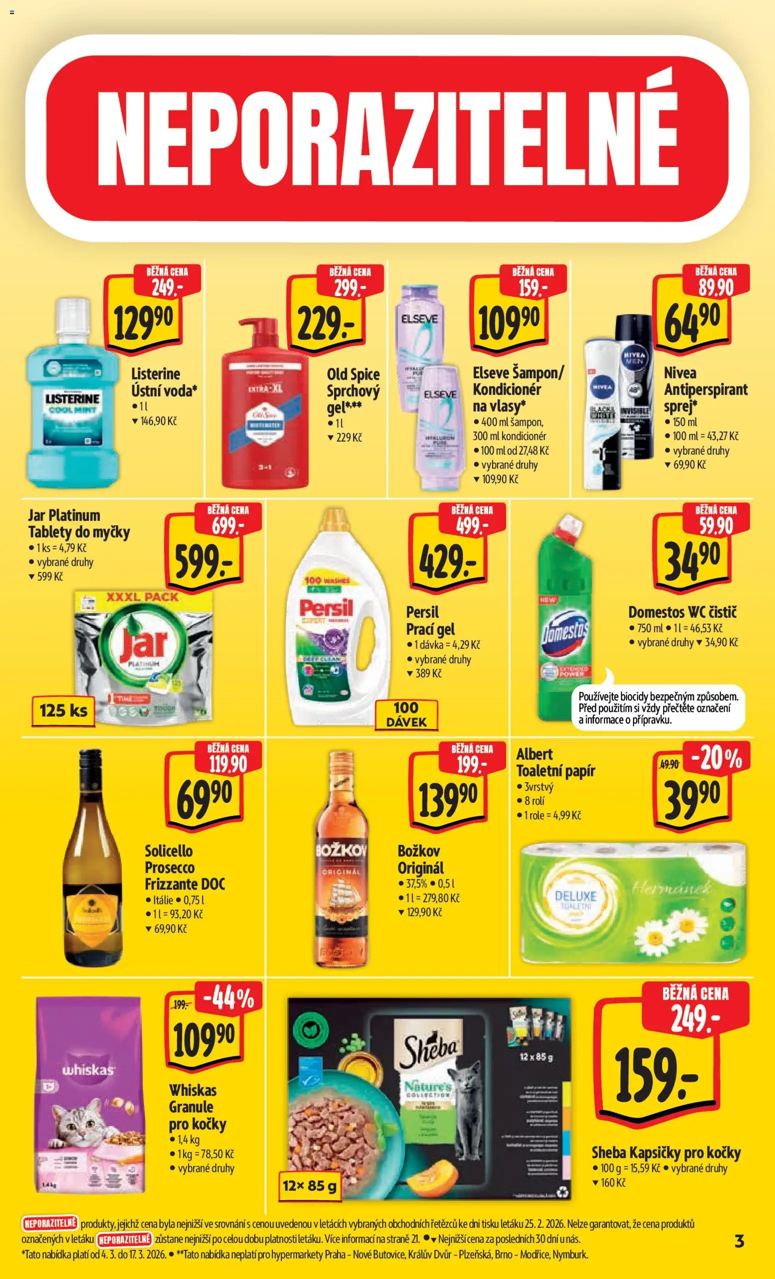 Albert leták - Hypermarket od 04.03.2026 | Strana: 7 | Produkty: Tablety do myčky, Prací gel, Wc, Kondicionér