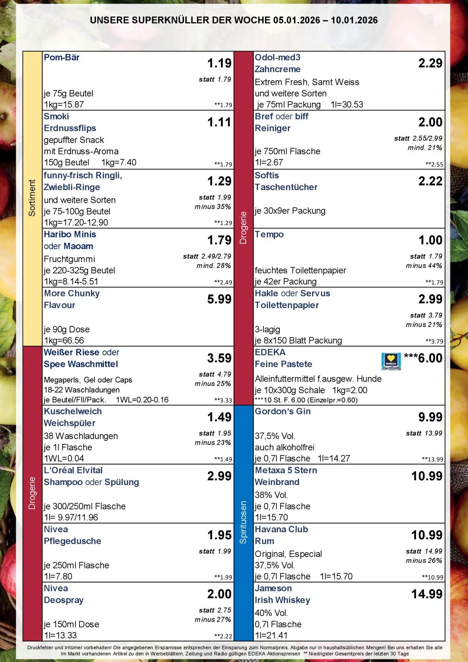Simmel - Bayern – gültig ab 05.01.2026 | Seite: 3 | Produkte: Weichspüler, Tempo, Gin, Whiskey