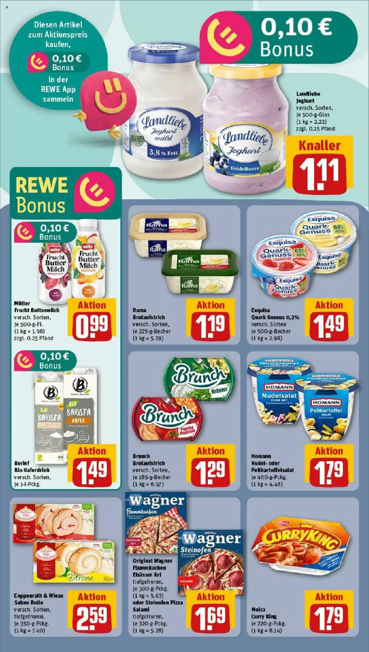Rewe prospekt Dormagen / Zons	 - gültig ab dem 03.08.2025 | Seite: 10 | Produkte: Quark, Milch, Salami, Pizza