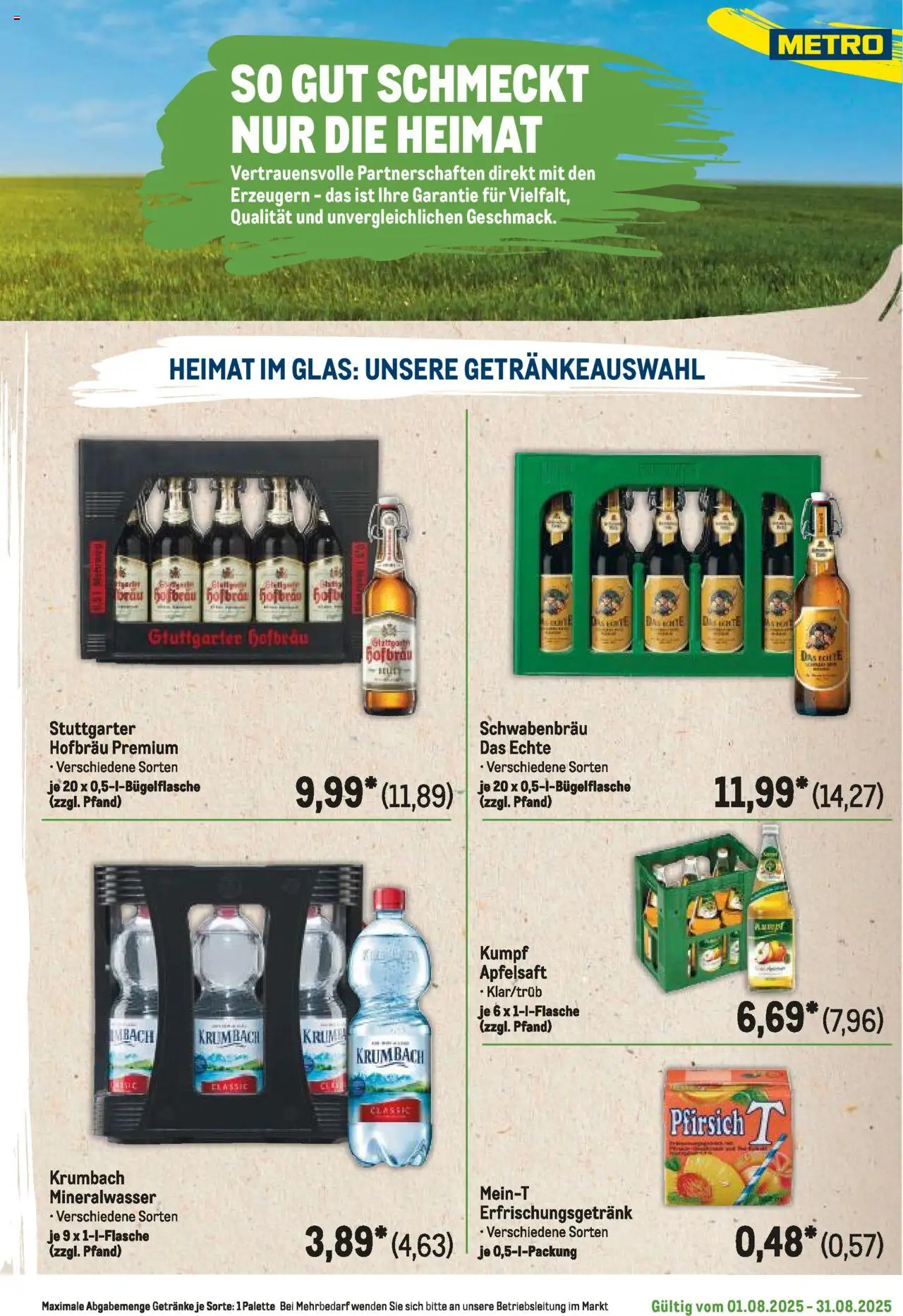 Metro Regionaler Flyer - gültig ab dem 01.08.2025 | Seite: 113 | Produkte: Apfelsaft, Mineralwasser, Pfirsich