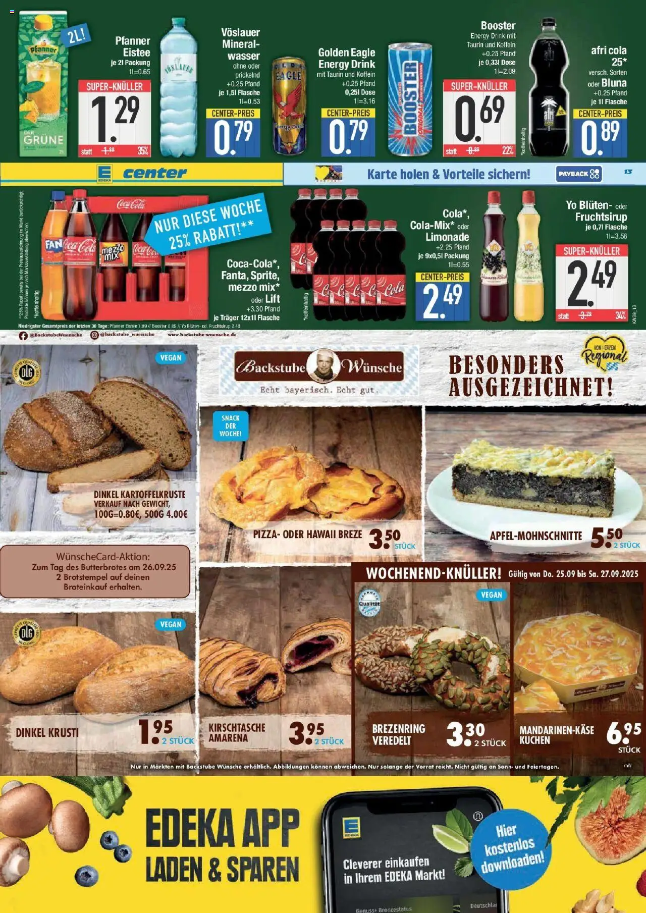 Edeka prospekt Weißenburg	 – gültig ab 21.09.2025 | Seite: 13 | Produkte: Coca cola, Limonade, Mineralwasser, Wasser