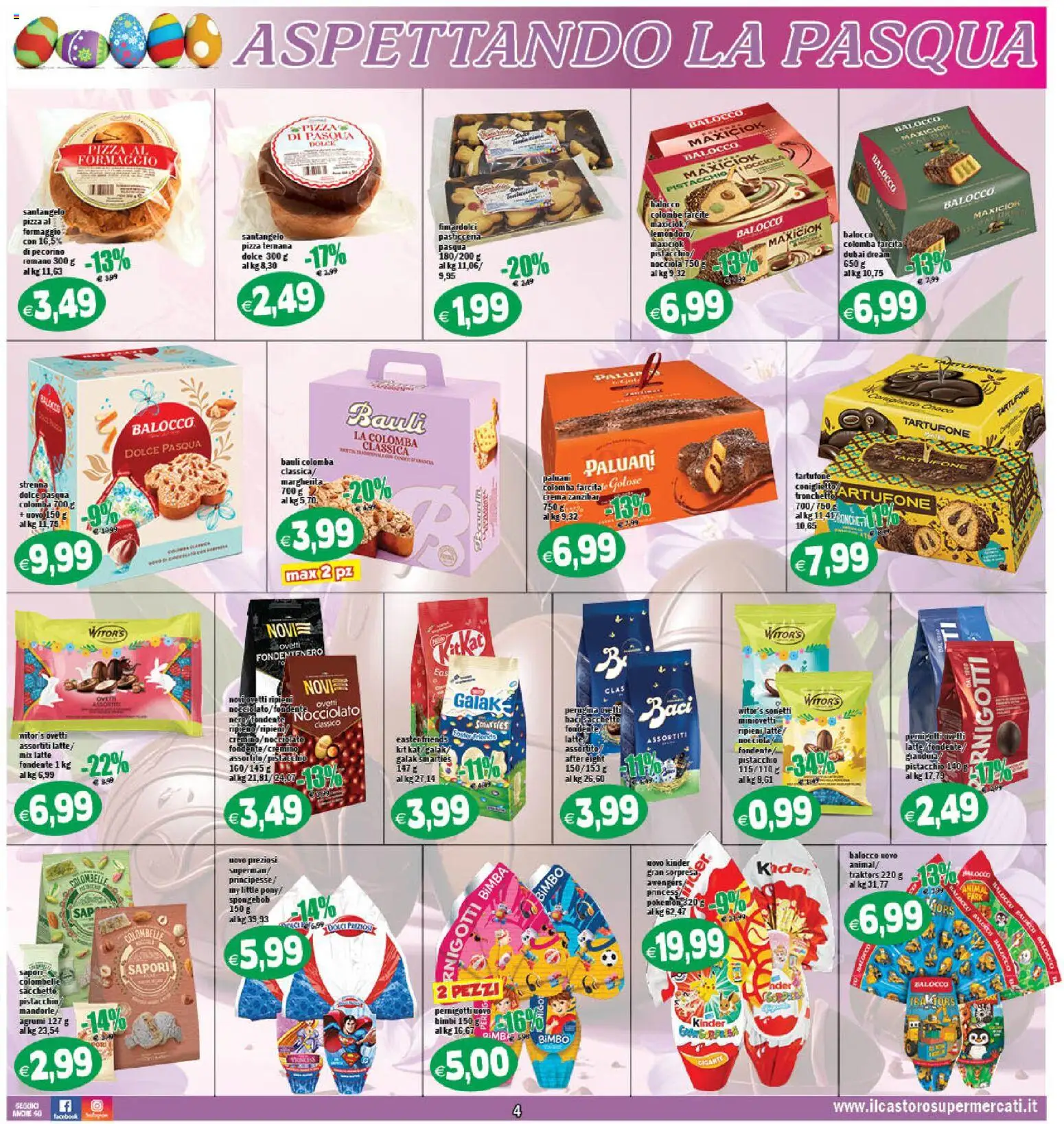 Volantino Il Castoro del 17.03.2026 | Pagina: 4 | Prodotti: Crema, Pizza, Agrumi, Nocciole