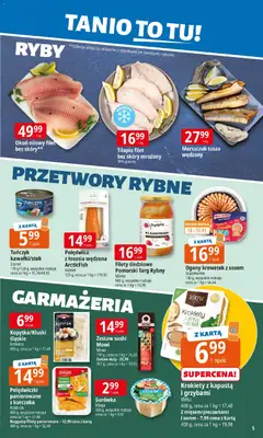 Pogląd oferty "E.Leclerc Gazetka" - ważna od 10.11.2025 | Strona: 5 | Produkty: Kapusta, Krokiety, Tilapia, Ryby
