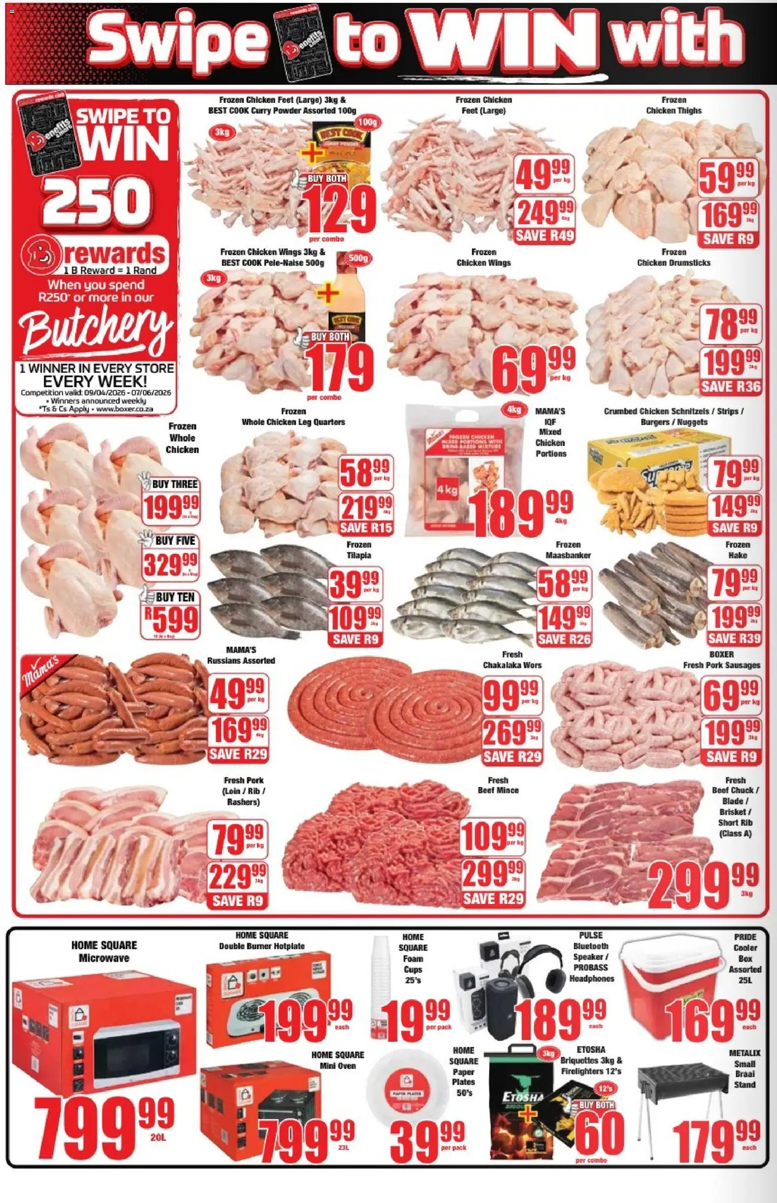 New Boxer catalogue – valid from 23.04.2026 | Page: 2 | Products: Chicken, Powder, Pork, Curry powder