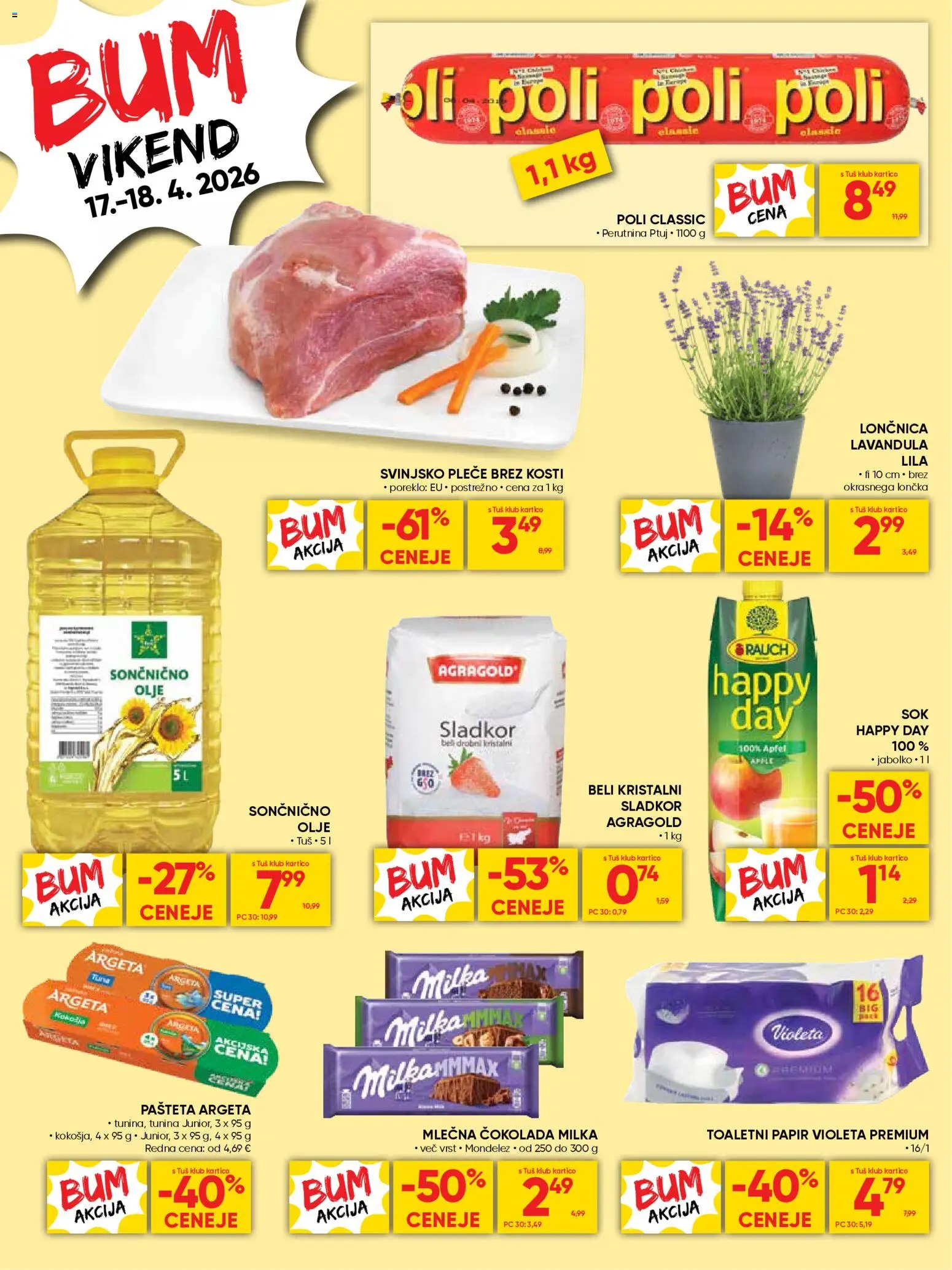 Novi Tuš katalog ponudbe – veljaven od 15.04.2026 | Stran: 24 | Izdelki: Toaletni papir, Pašteta, Olje, Cokolada