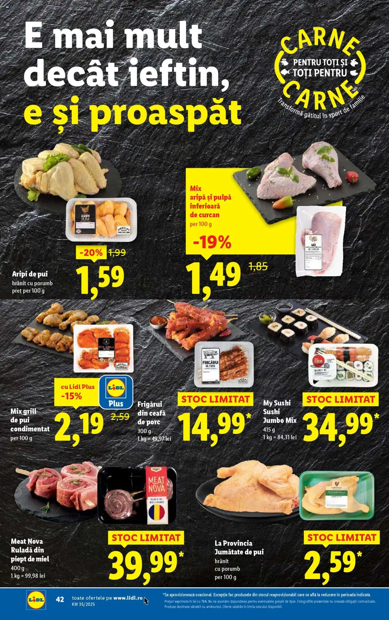 Catalog Lidl – valabil de la 25.08.2025 | Pagină: 56 | Produse: Grill, Hacıyatmaz Kedi Oyuncağı, Sushi, Porumb