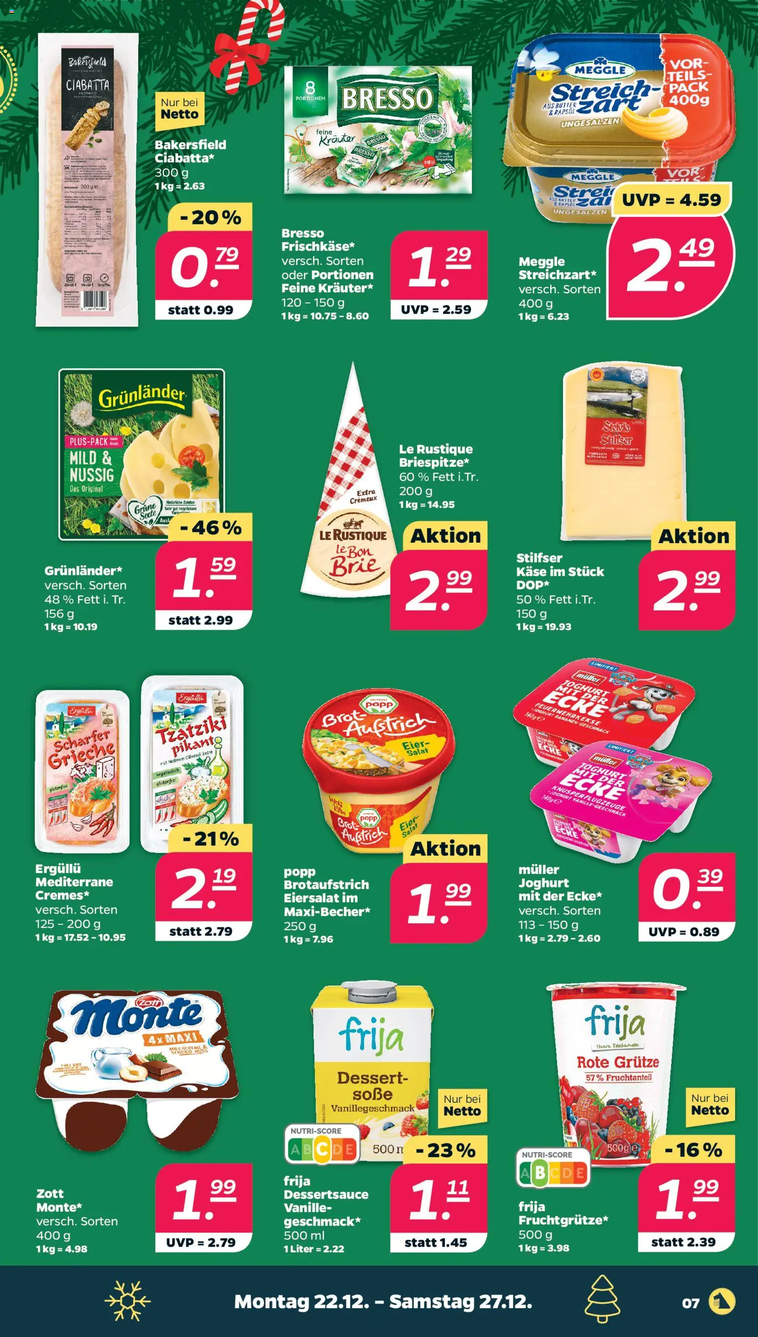 Netto Prospekt 	 – gültig ab 22.12.2025 | Seite: 7 | Produkte: Eier, Rapsöl, Bresso, Grunlander