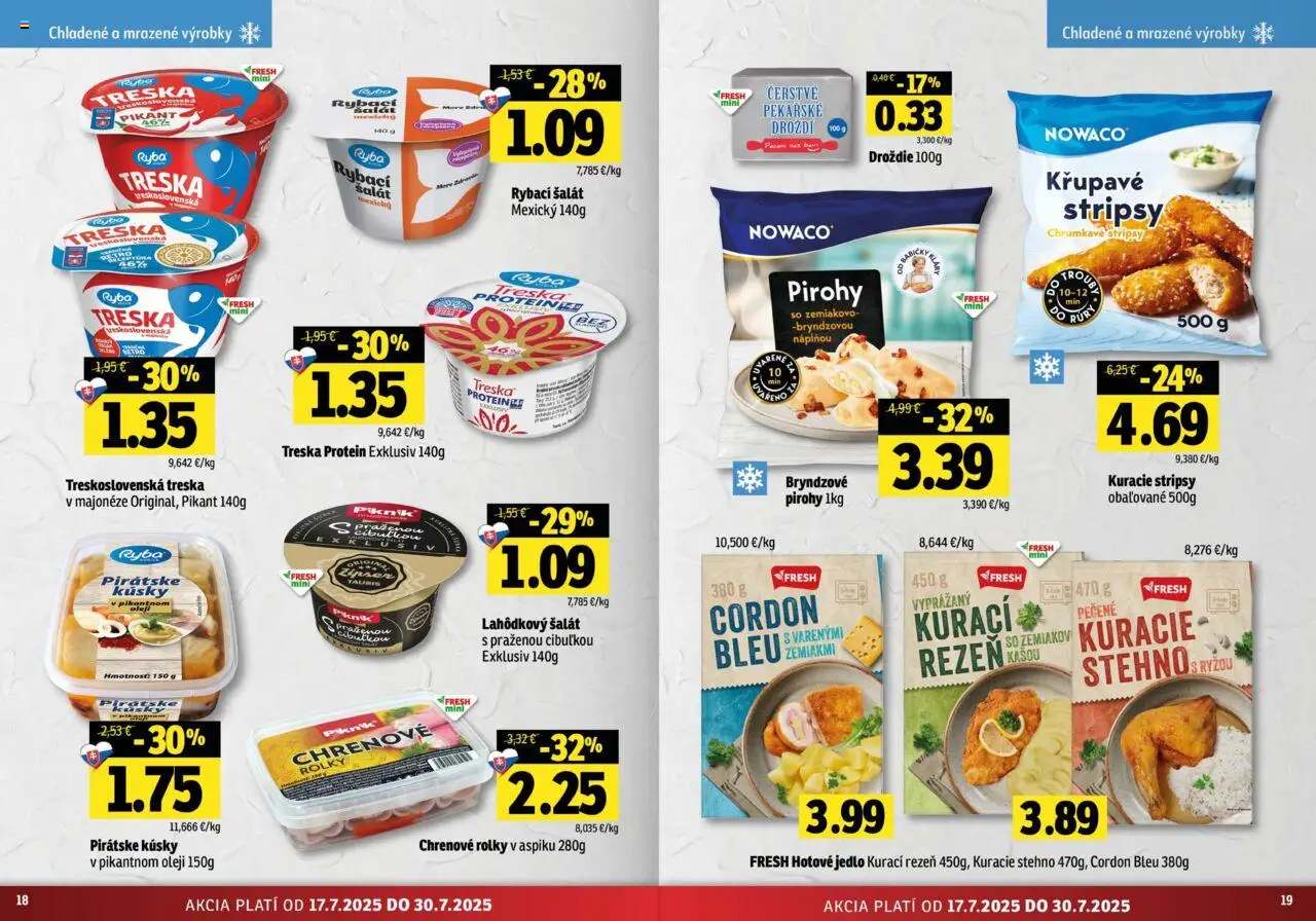 Fresh Východné Slovensko │ platný od 17.07.2025 | Strana: 10 | Produkty: Pirohy, Ryba, Šalát, Treska
