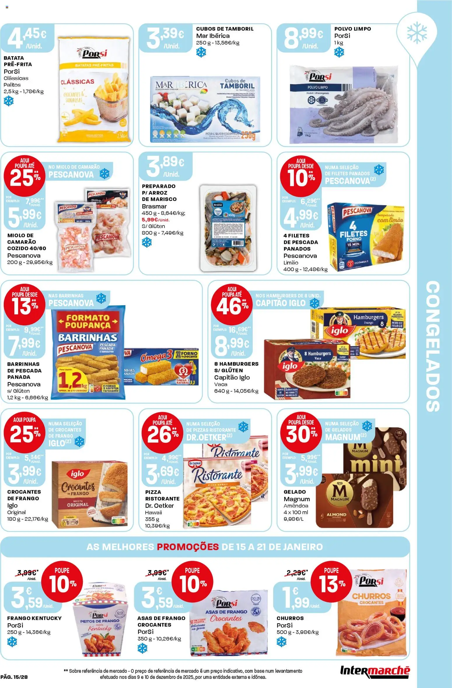 Intermarché Folheto Contact │ válido de 15.01.2026 | Página: 15 | Produtos: Asas de frango, Polvo, Camarão, Base