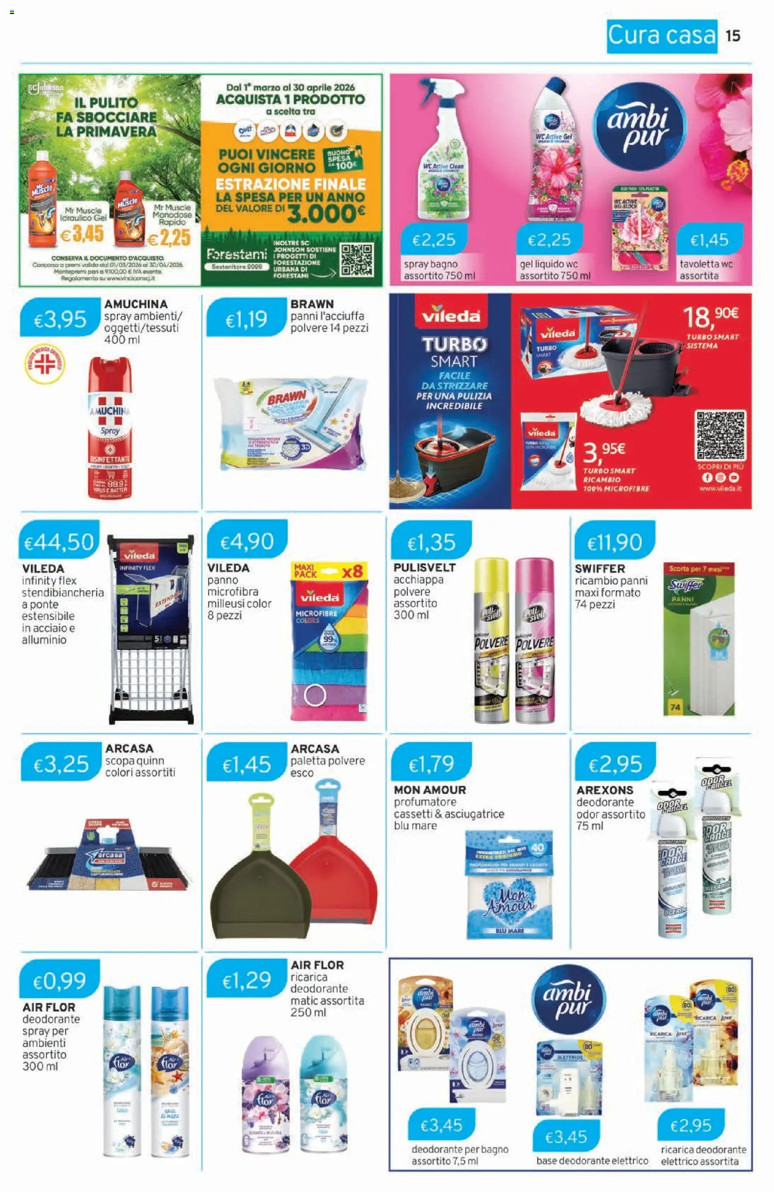 Volantino Sirene Blu del 03.03.2026 | Pagina: 15 | Prodotti: Tavoletta wc, Deodorante, Stendibiancheria, Scopa