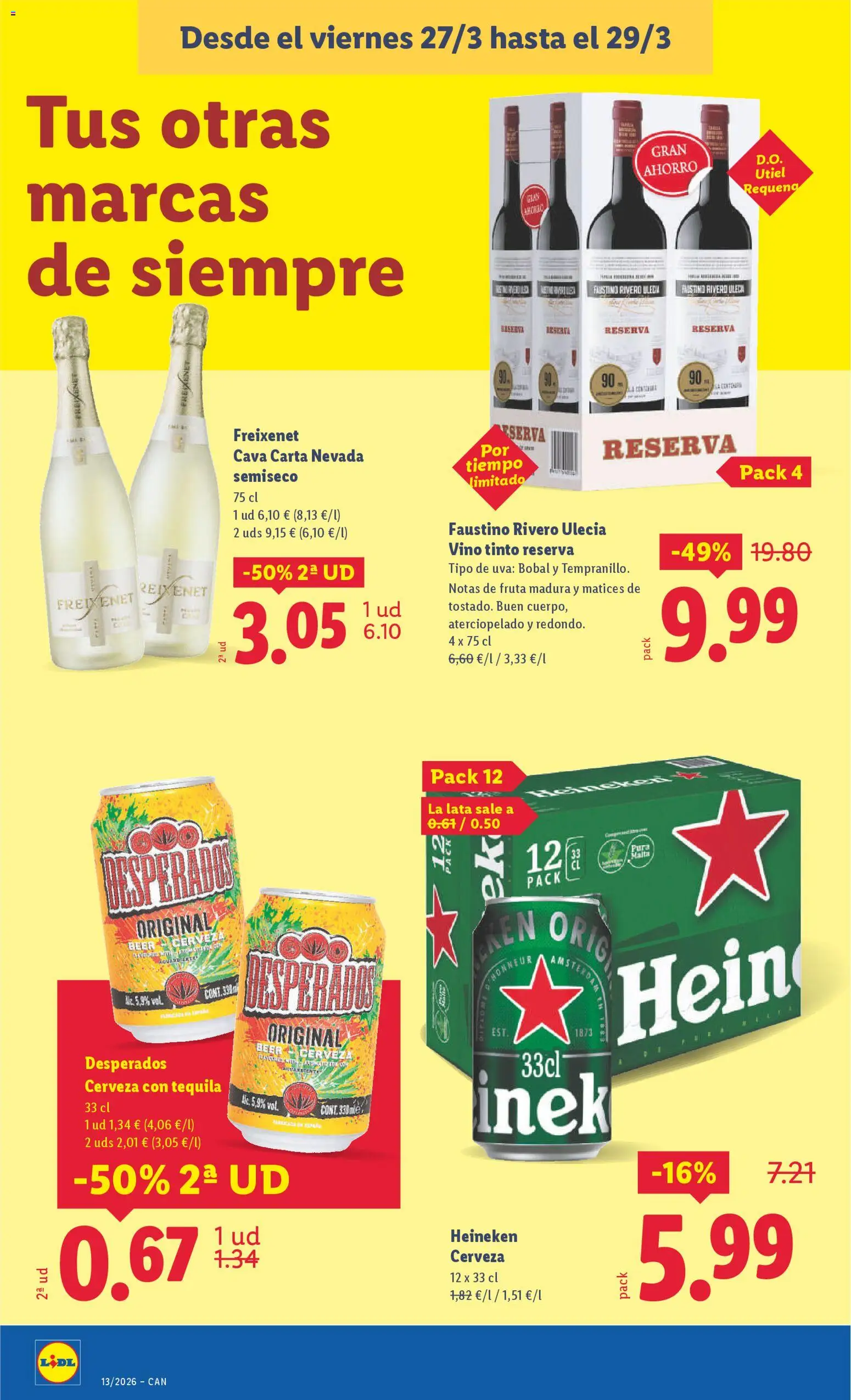 Lidl folleto │ válido desde el 23.03.2026 | Página: 26 | Productos: Vino, Cerveza, Παρμεζάνα, Σπανάκι