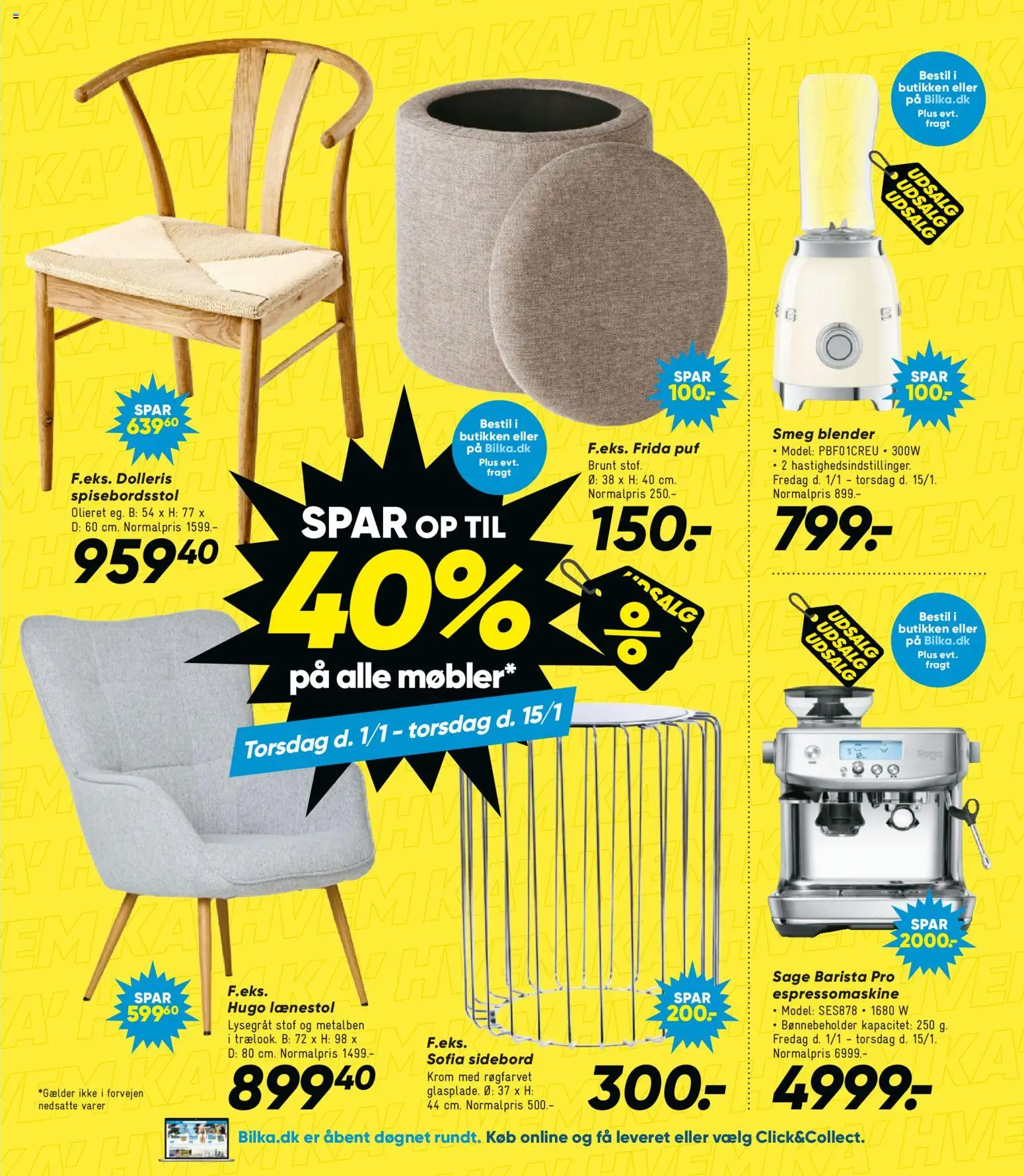 Bilka tilbudsavis – gyldig fra 01.01.2026 | Side: 23 | Produkter: Lænestol, Stof, Puf