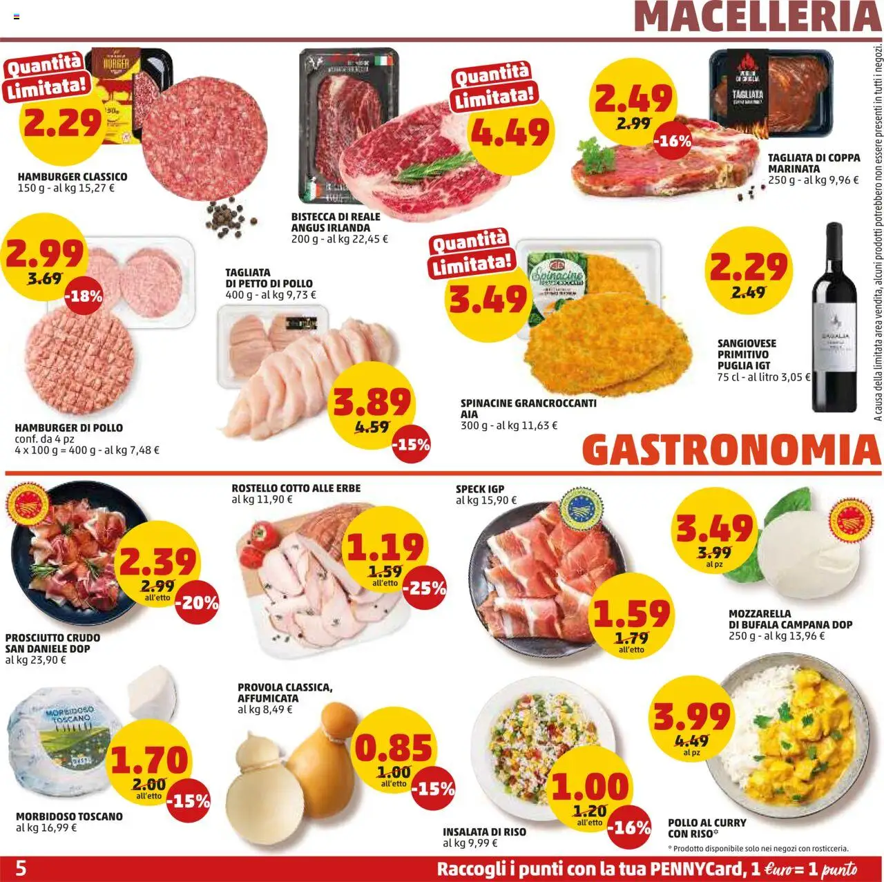 Volantino PENNY del 05.06.2025 | Pagina: 5 | Prodotti: Speck, Prosciutto Crudo, Riso, Insalata di riso
