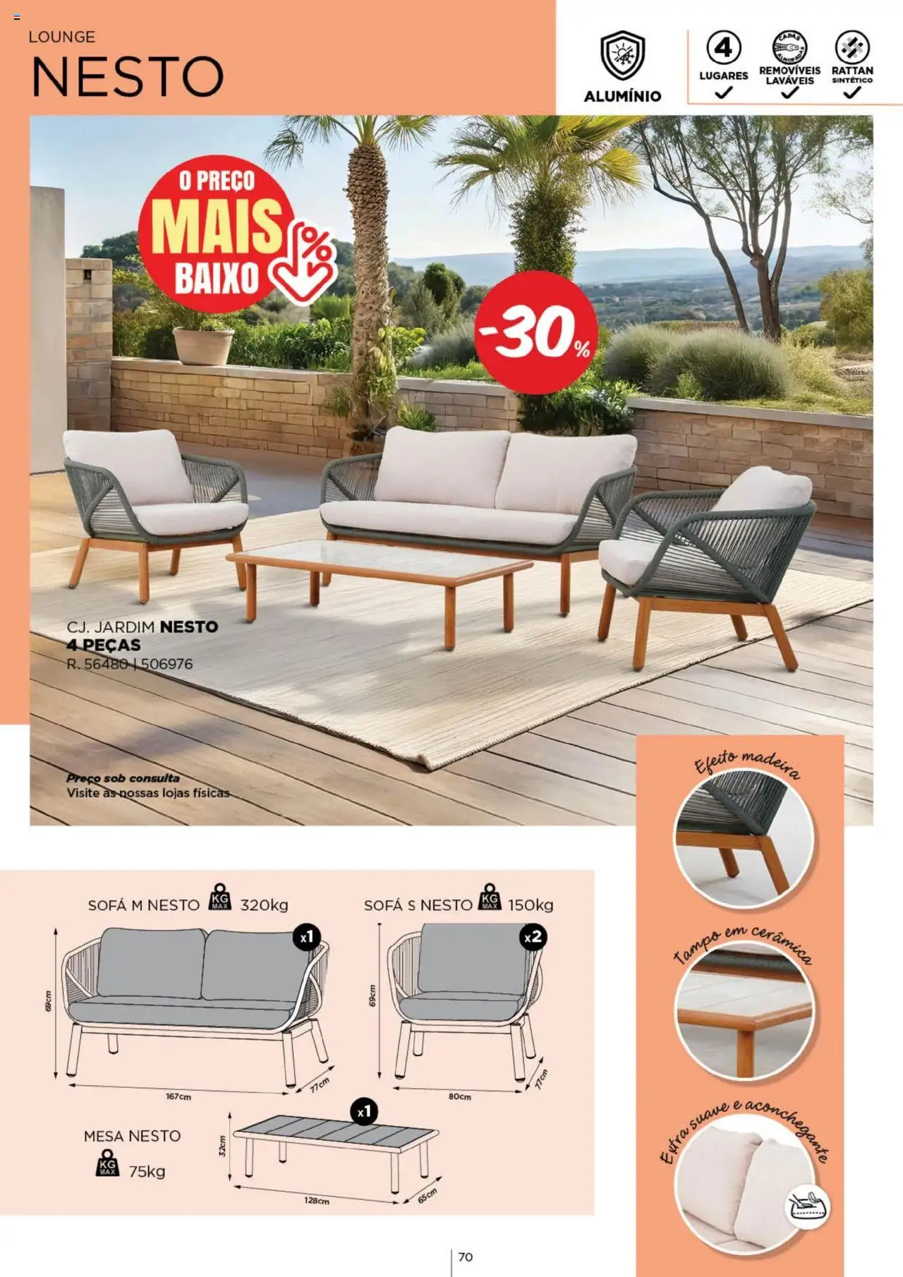 Espaço Casa - Catálogo  Ec Ar Livre  2025 │ válido de 04.03.2025 | Página: 70 | Produtos: Sofá, Mesa