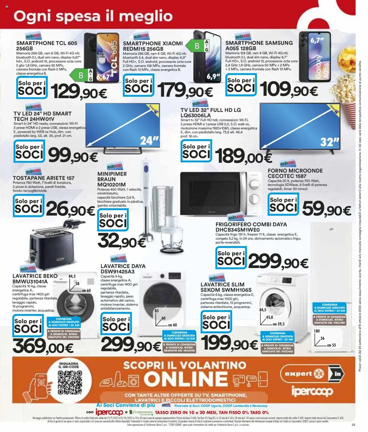 Volantino Ipercoop del 25.09.2025 | Pagina: 25 | Prodotti: Smartphone samsung, Lavatrice, USB, Pinze
