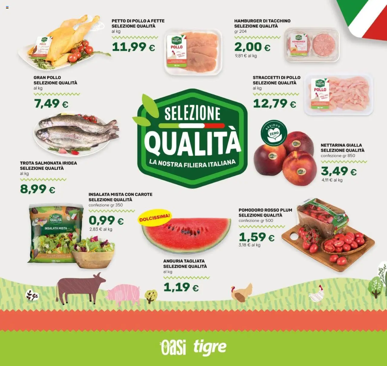 Volantino Tigre del 21.08.2025 | Pagina: 4 | Prodotti: Petto di Pollo, Pomodoro, Carote, Anguria