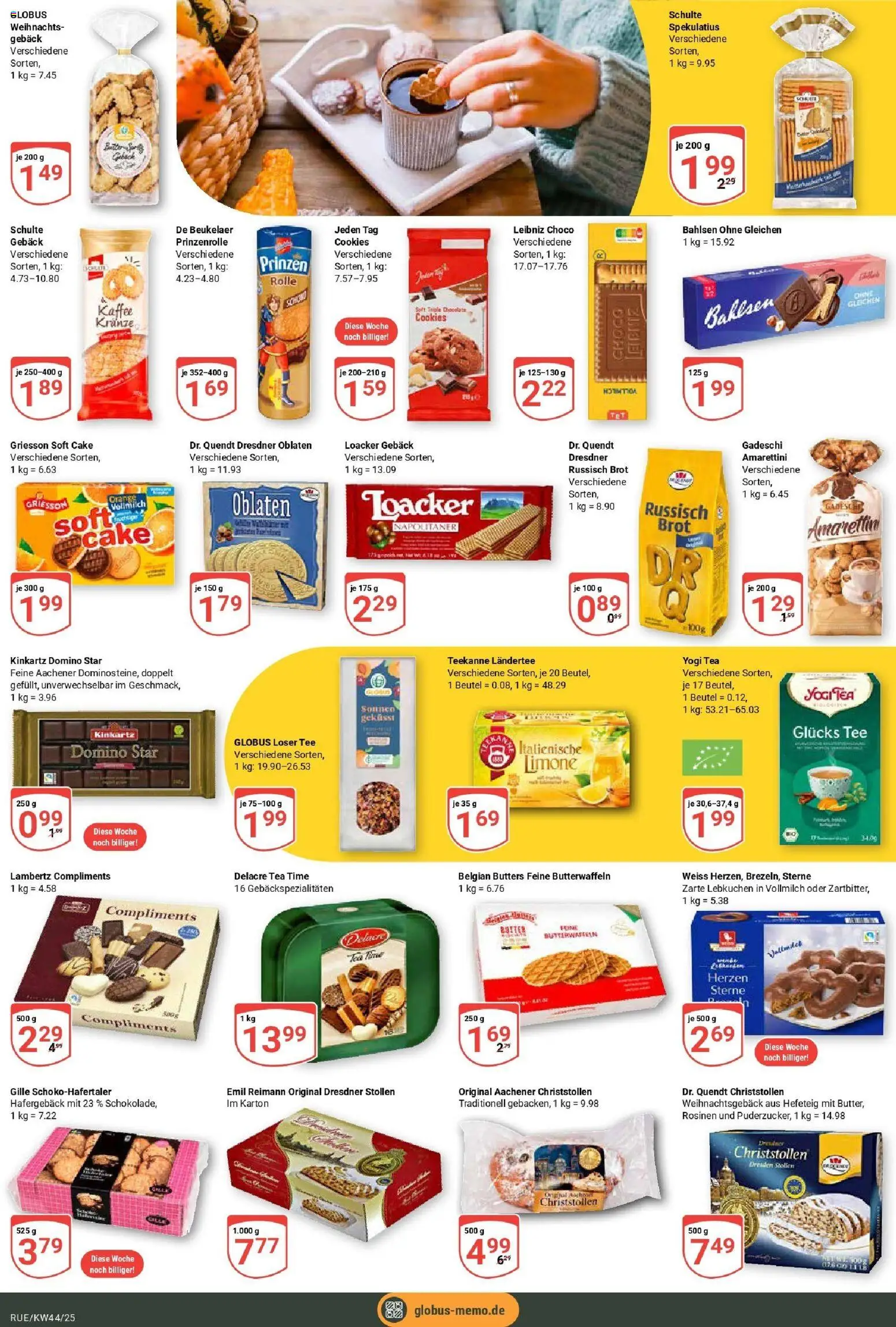 Globus prospekt Rüsselsheim	 – gültig ab 26.10.2025 | Seite: 16 | Produkte: Butter, Kaffee, Teekanne, Tee