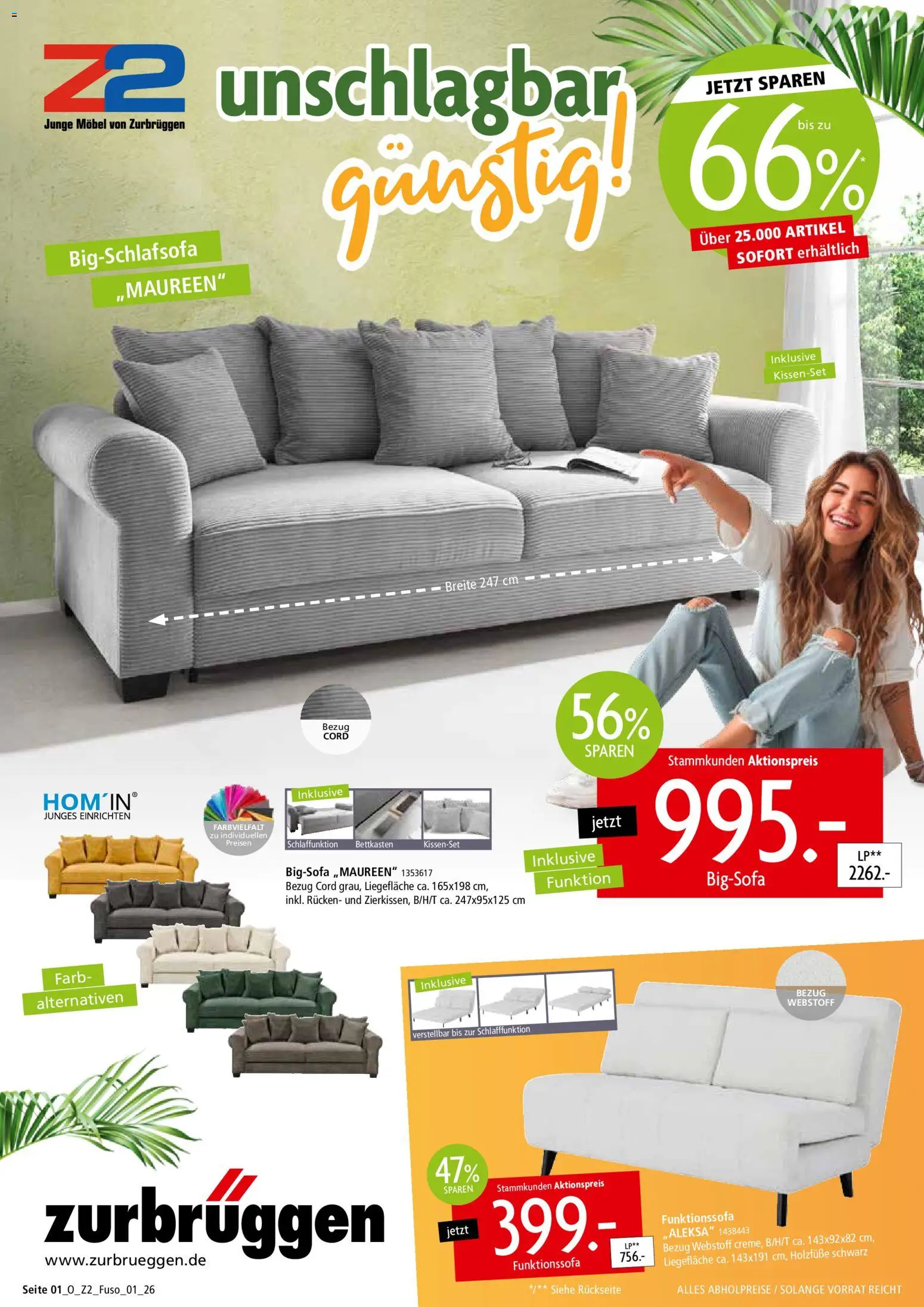 Zurbrüggen Funktionssofa Spezial – gültig ab 02.03.2026 | Seite: 1 | Produkte: Bigsofa