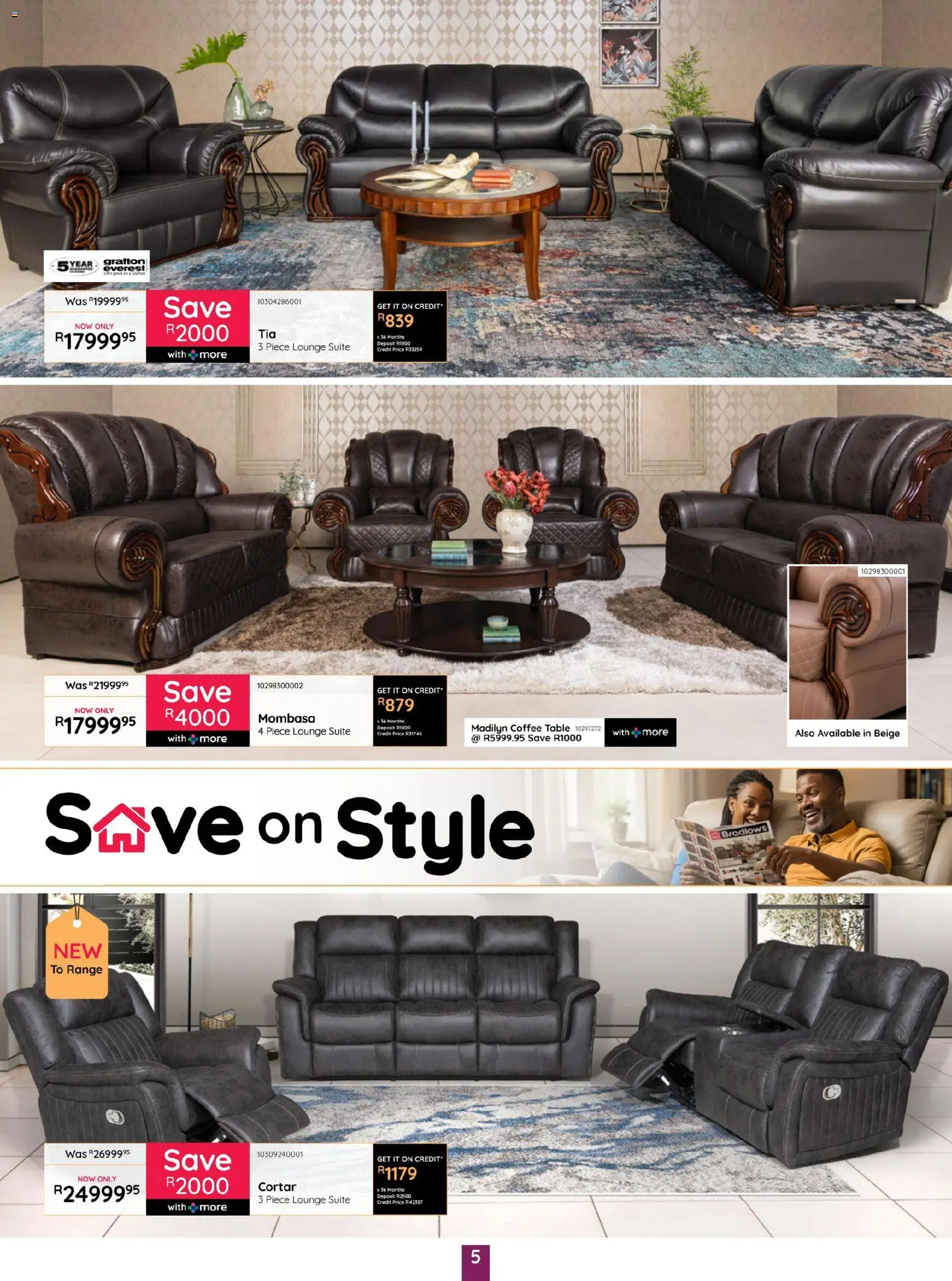 New Bradlows catalogue – valid from 19.03.2026 | Page: 5 | Products: Coffee table, Table, Lounge suite, Coffee