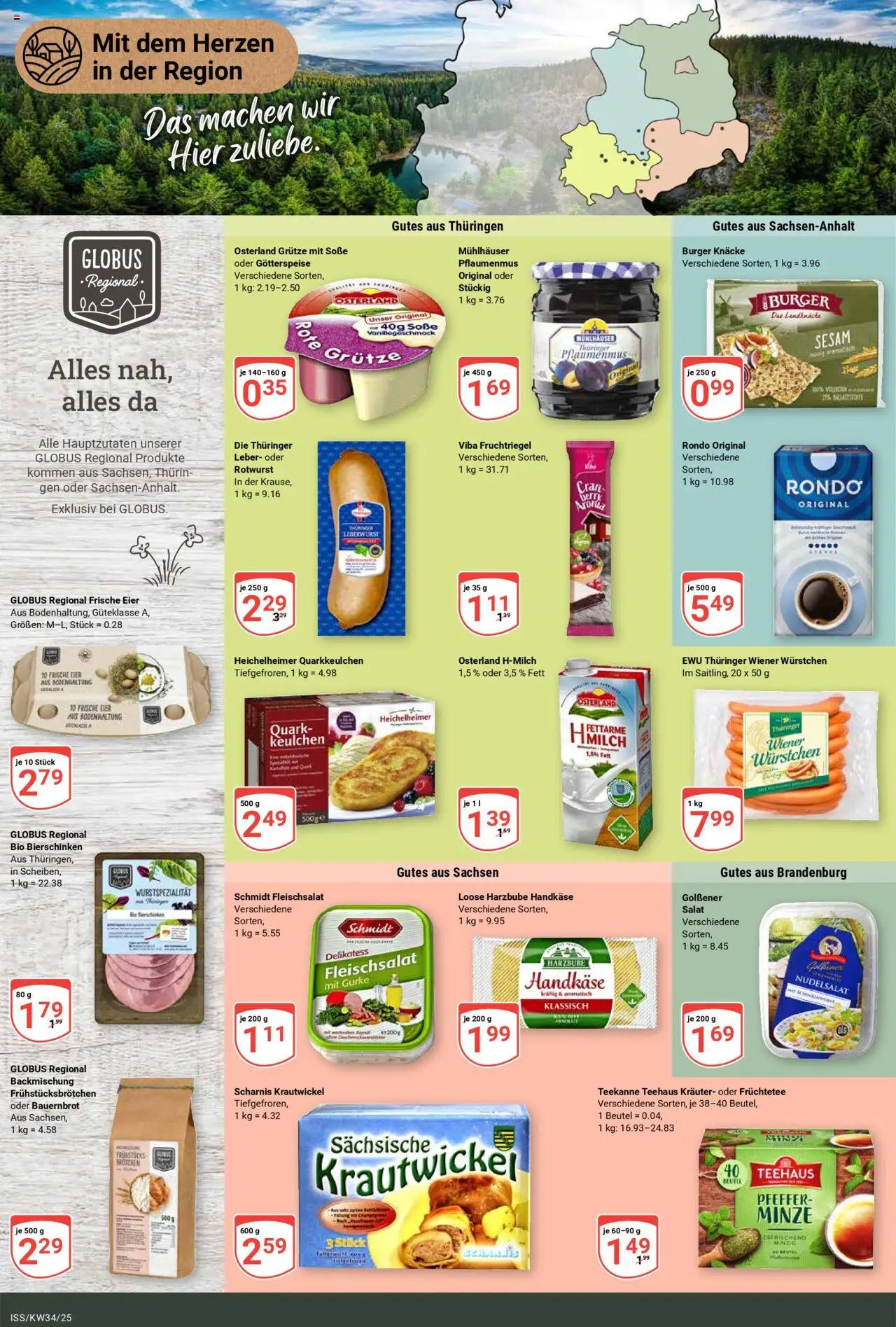 Globus Prospekt 	 - gültig ab dem 18.08.2025 | Seite: 15 | Produkte: Quark, Eier, Burger, Salat